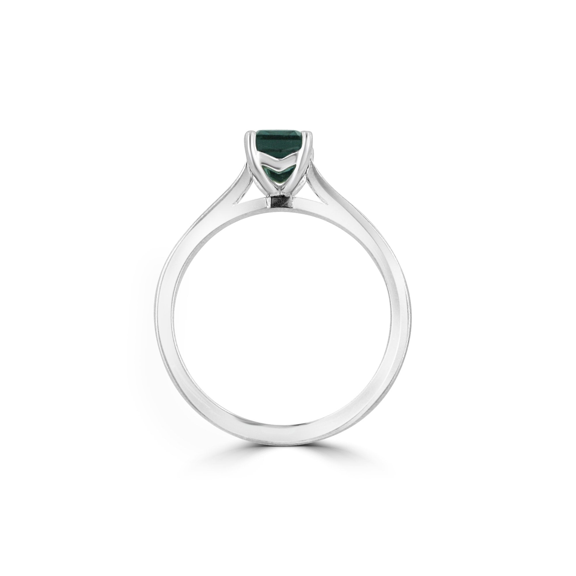White Gold Blue/Green Tourmaline and Diamond Ring