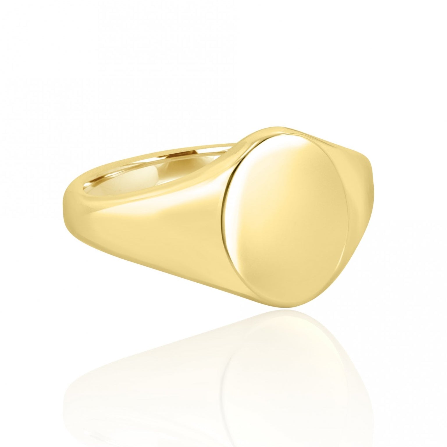 9ct Gold 13mm x 10mm Oval Top Signet Ring Suitable for Seal Engraving