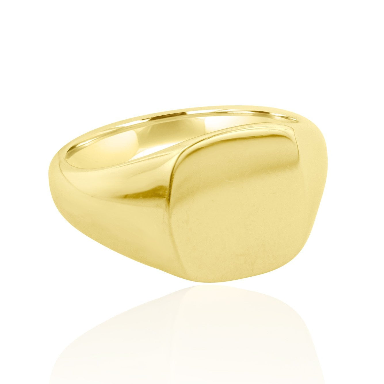 9ct Yellow Gold 11mm x 12mm Cushion Top Signet Ring