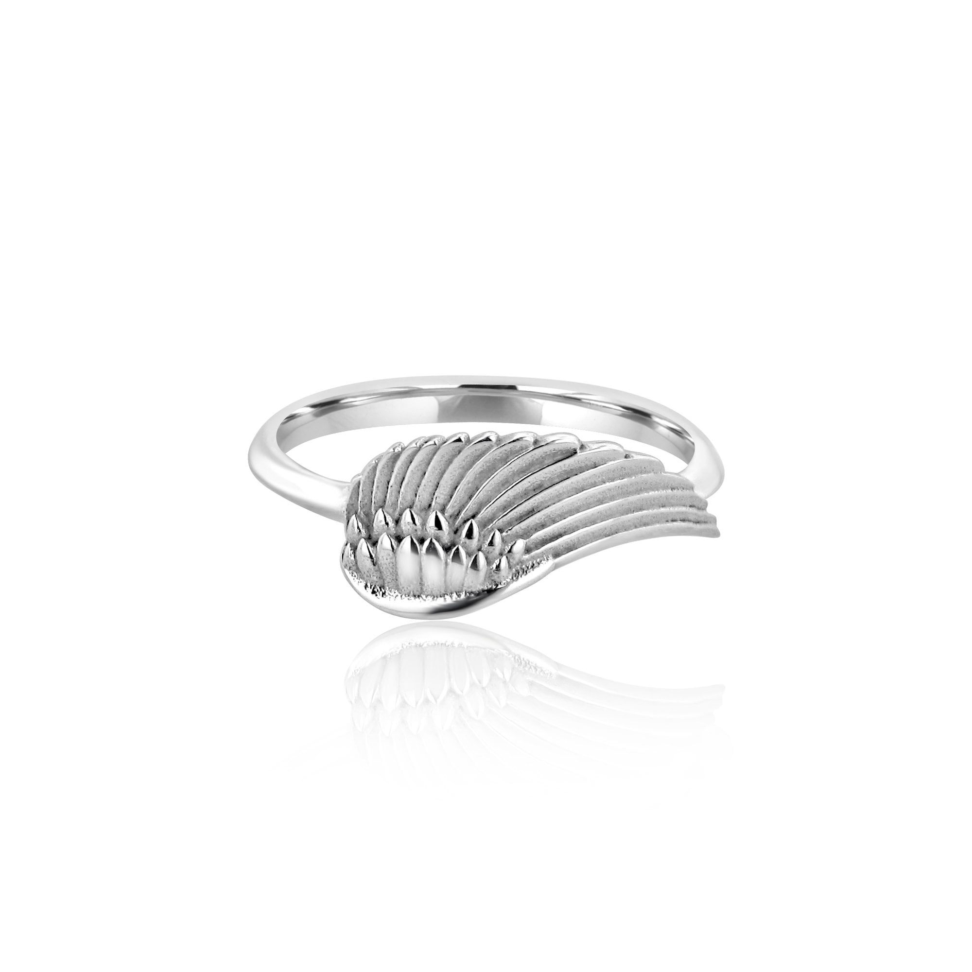 Sterling Silver Wing Ring with Feather Detailing