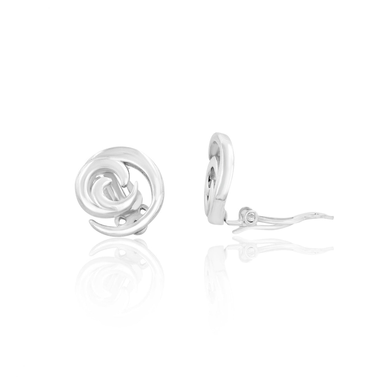 Sterling Silver 'Wave' Clip on Earrings