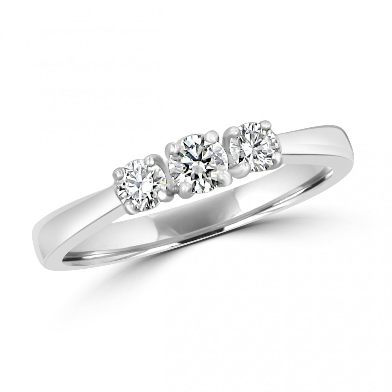 Platinum Three Stone Diamond Ring 0.38ct Total