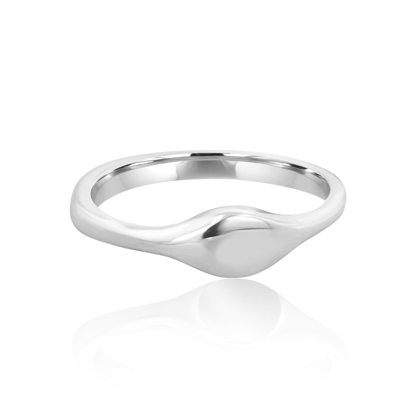 Sterling Silver Engravable Slim Signet Style Ring