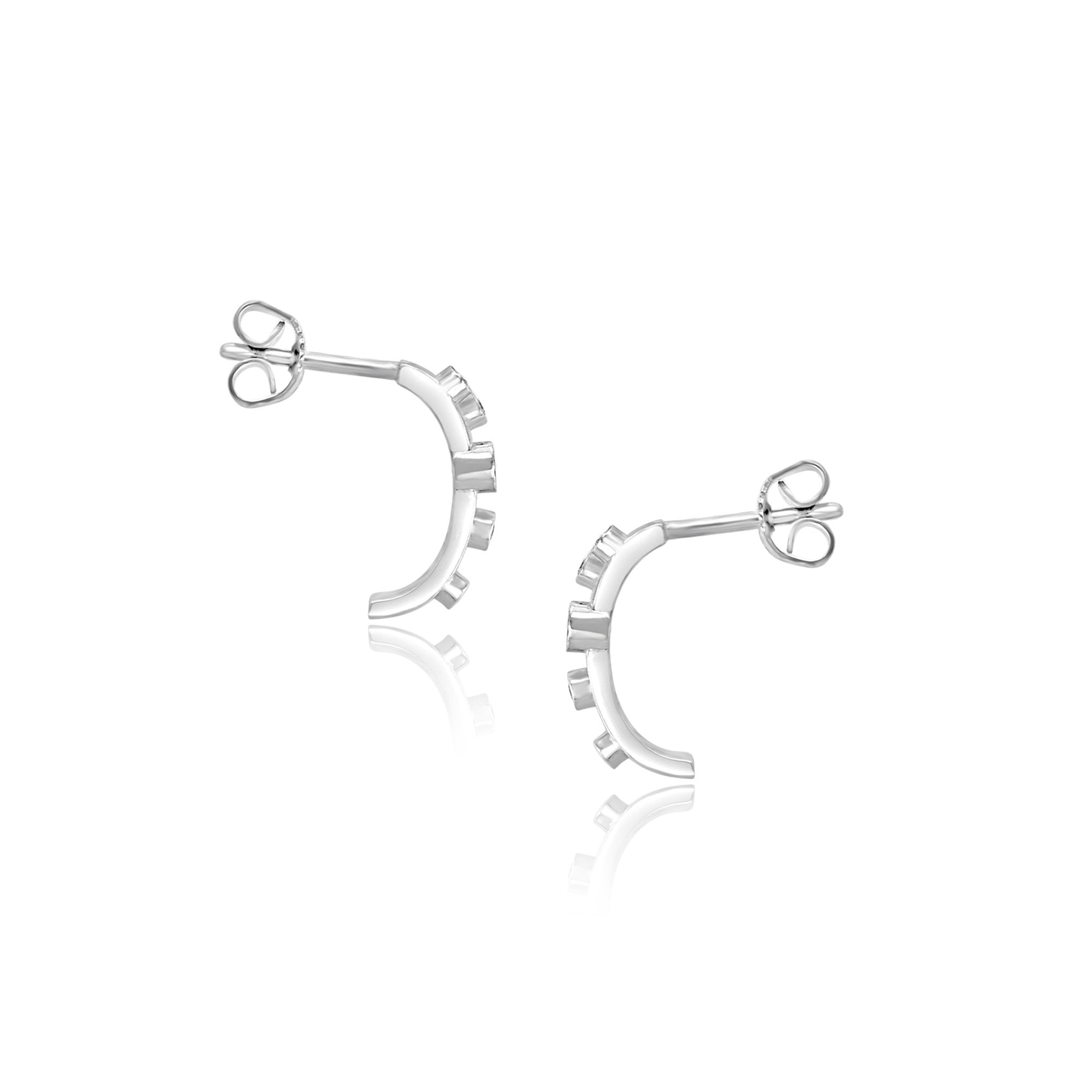 9ct White Gold Multi Strand Drop Earrings With RBC Scattered Diamonds