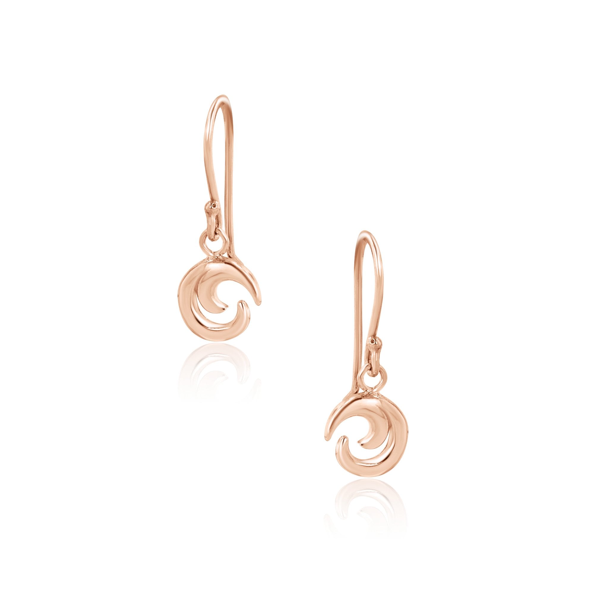 Avanti Small Crashing Wave Drop Earrings in Rose Gold