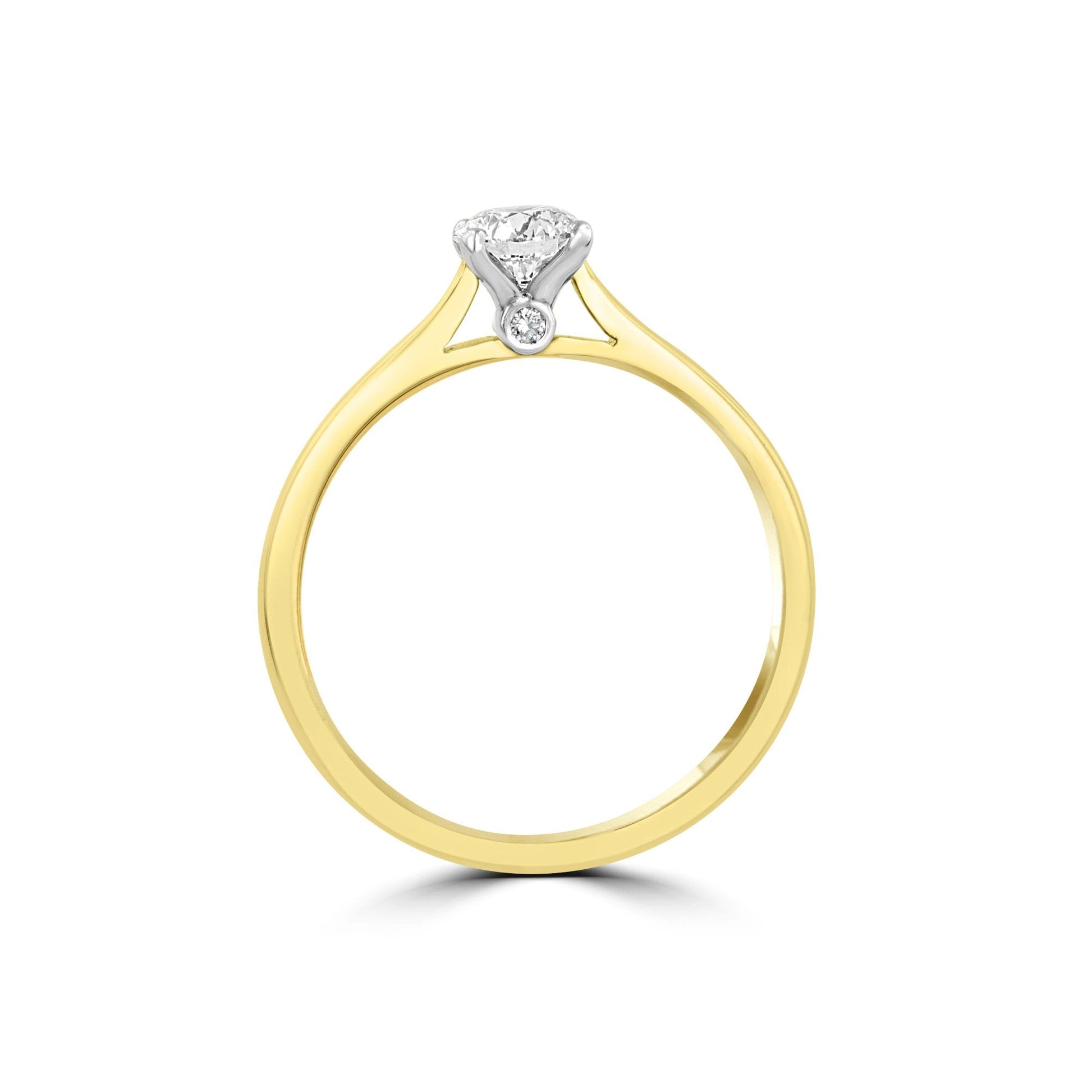 18ct Yellow Gold and Platinum Diamond Solitaire Engagement Ring 0.46ct