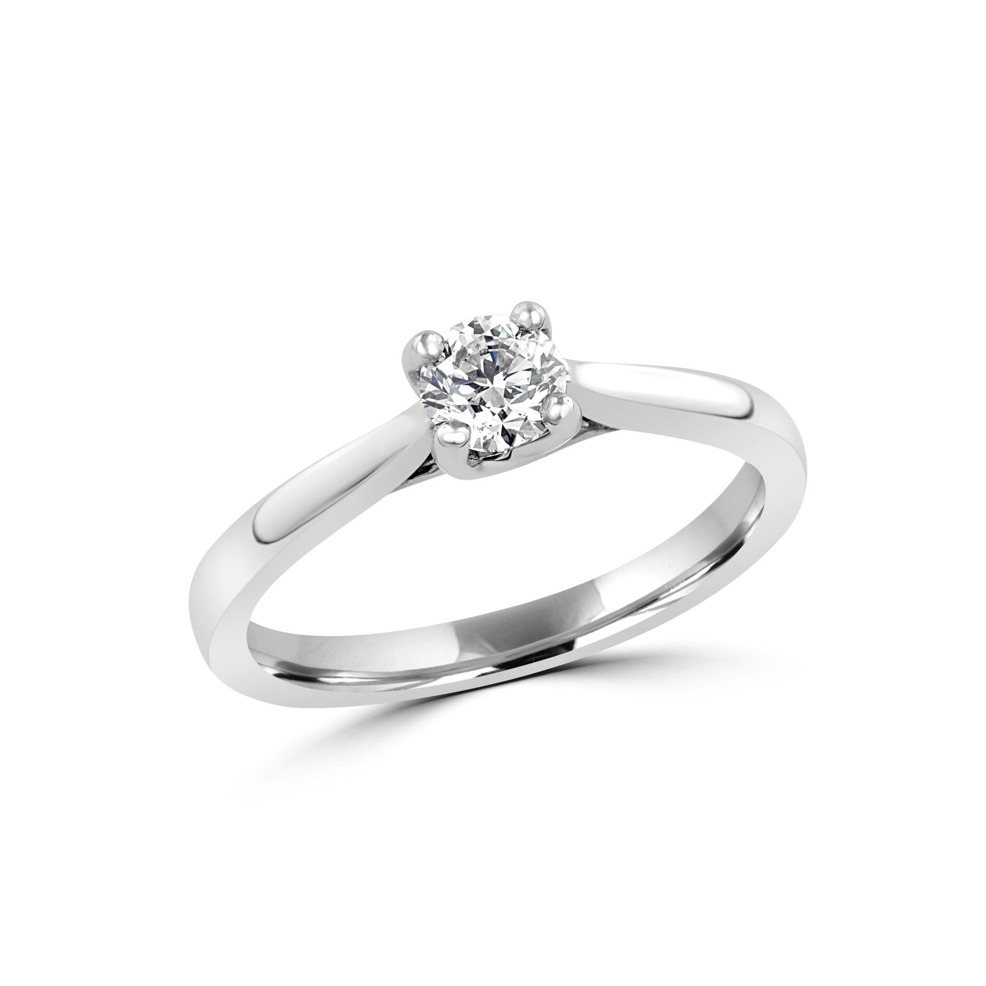 Platinum Diamond Solitaire Round Diamond Engagement Ring 0.41ct