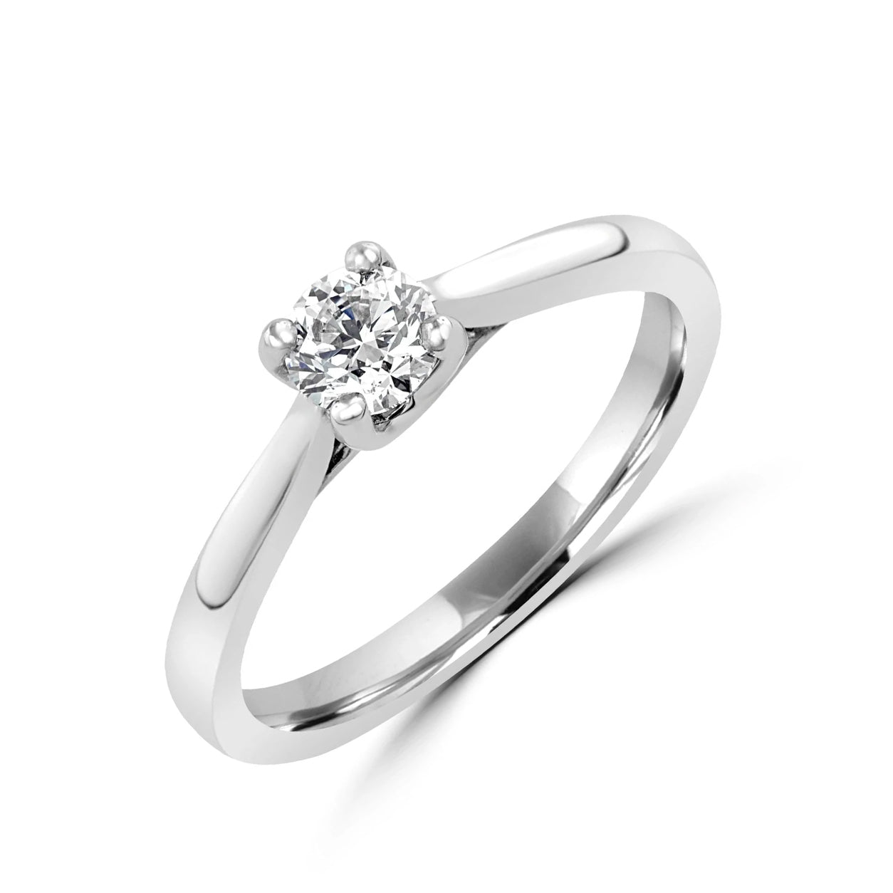 Platinum Diamond Solitaire Round Diamond Engagement Ring 0.41ct