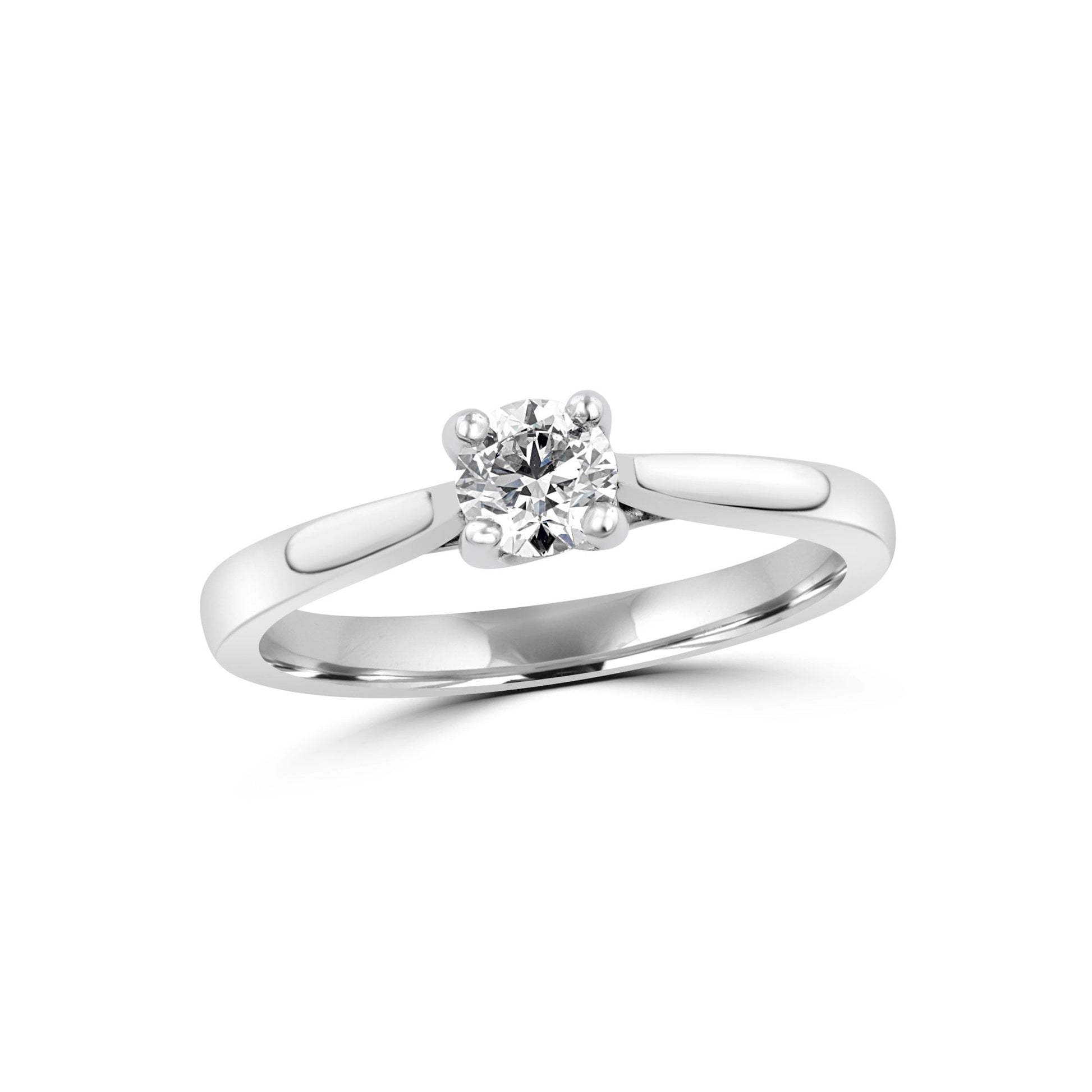 Platinum Diamond Solitaire Round Diamond Engagement Ring 0.41ct
