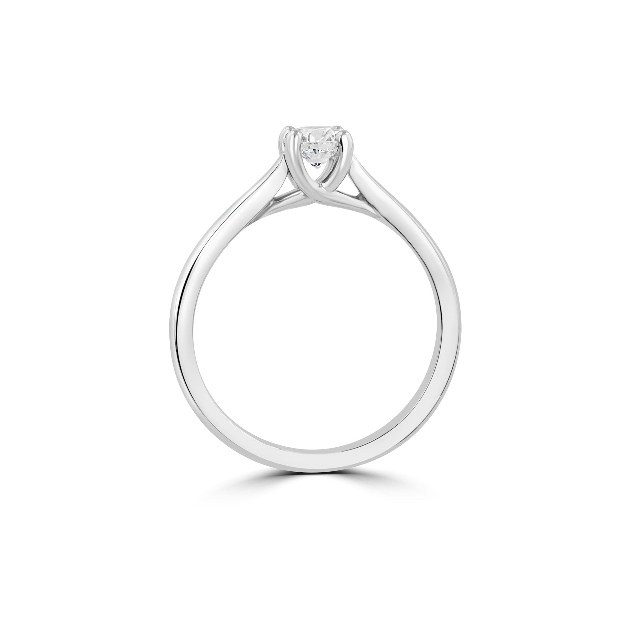 Platinum Diamond Solitaire Round Diamond Engagement Ring 0.41ct