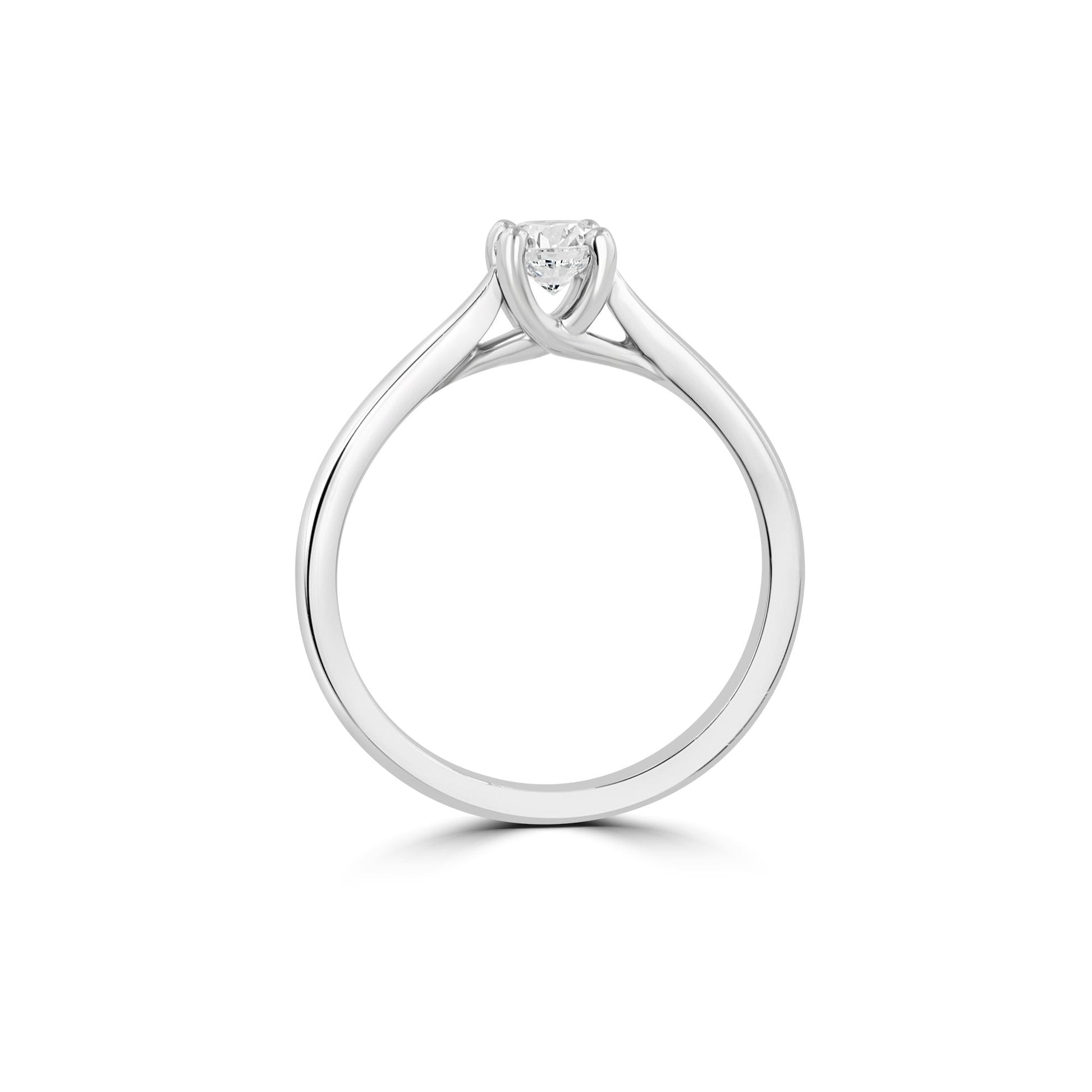 Platinum Diamond Solitaire Round Diamond Engagement Ring 0.41ct