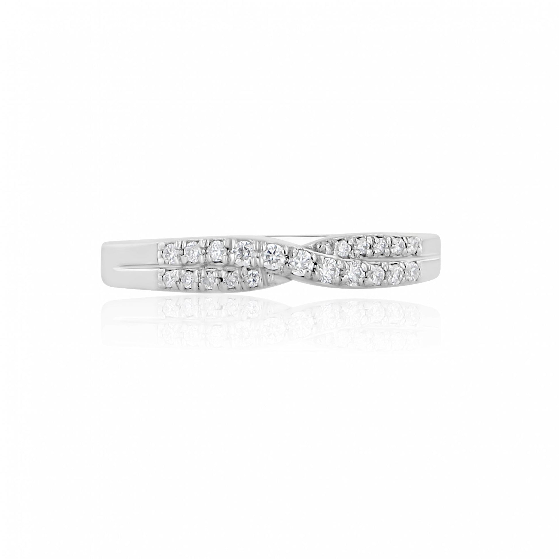 Platinum Crossover Diamond Ring