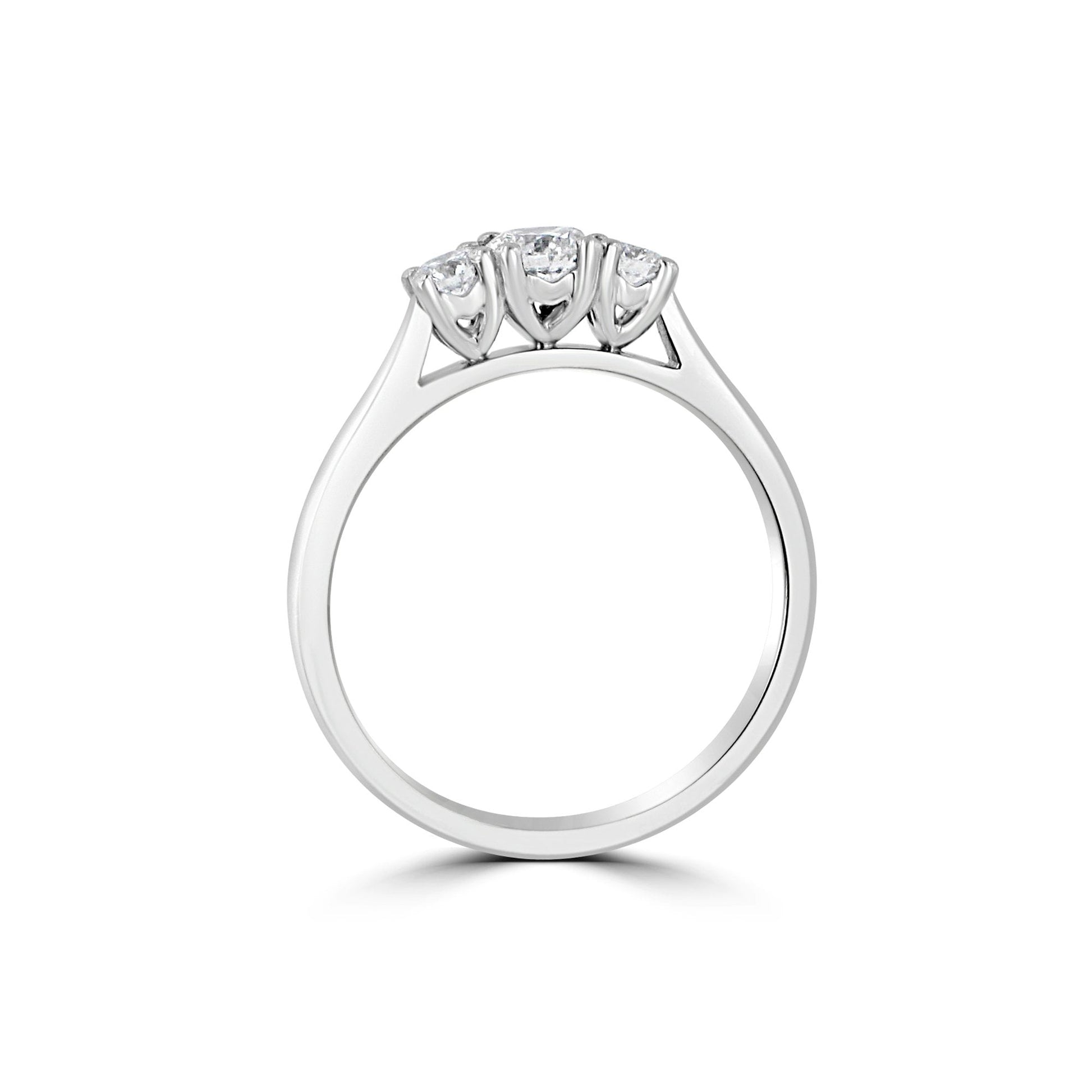 Platinum Three Stone Wed Fit Engagement Ring