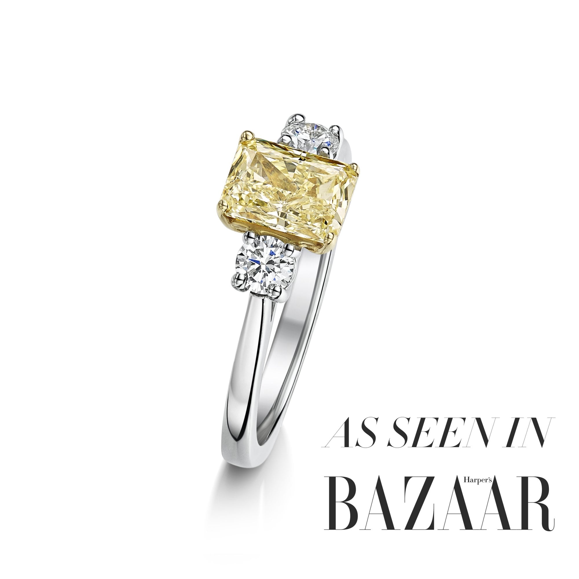 1.21ct Yellow Diamond Three Stone Ring