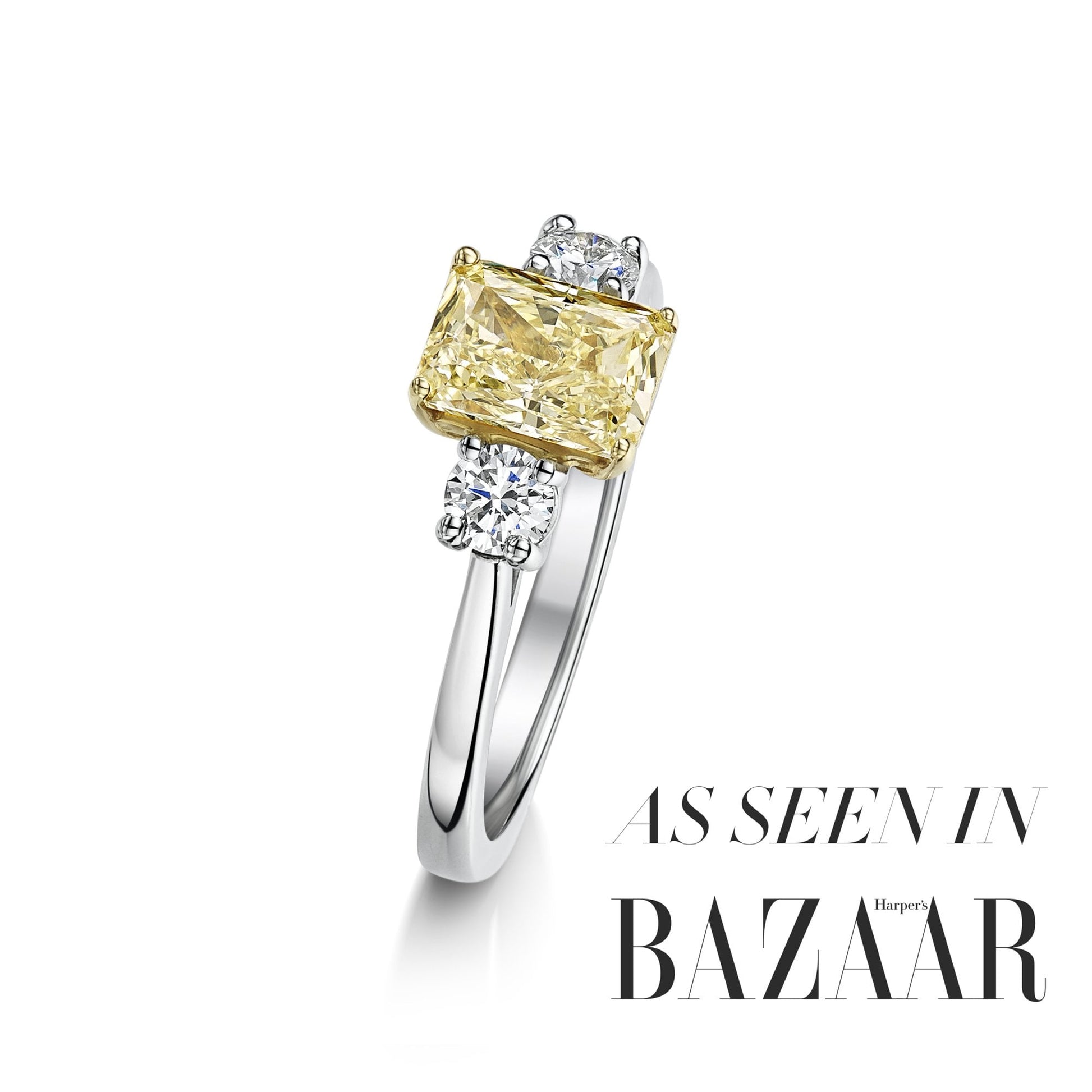 1.21ct Yellow Diamond Three Stone Ring
