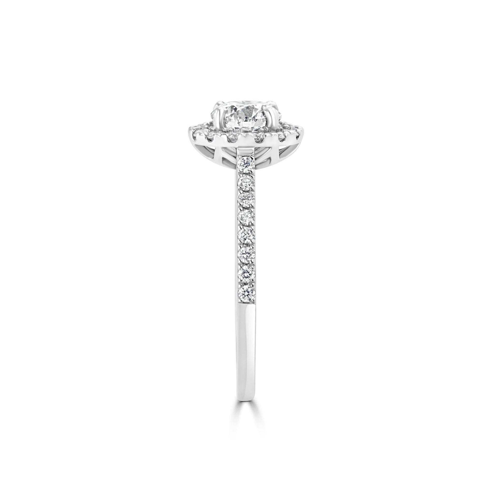 Platinum Diamond Halo Engagement Ring 1.33ct Total