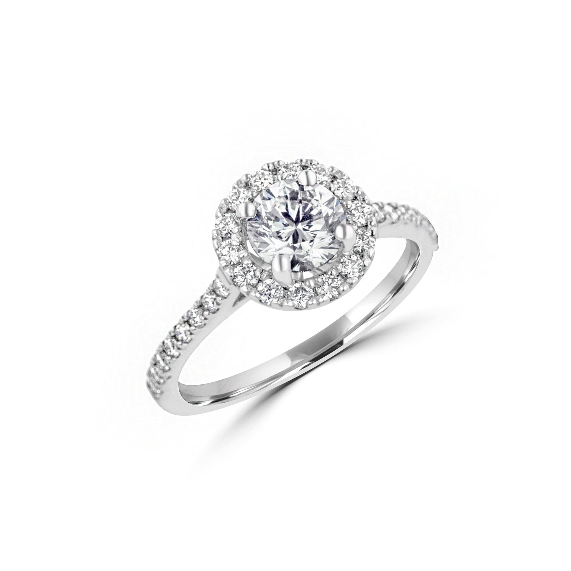 Platinum Diamond Halo Engagement Ring 1.33ct Total