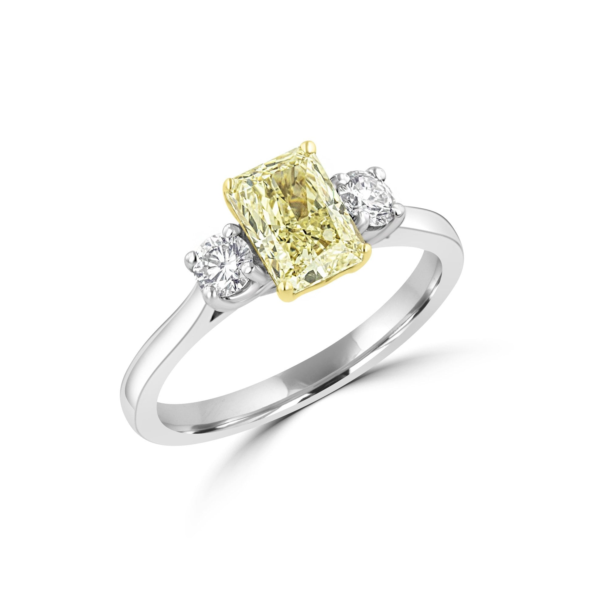 1.21ct Yellow Diamond Three Stone Ring