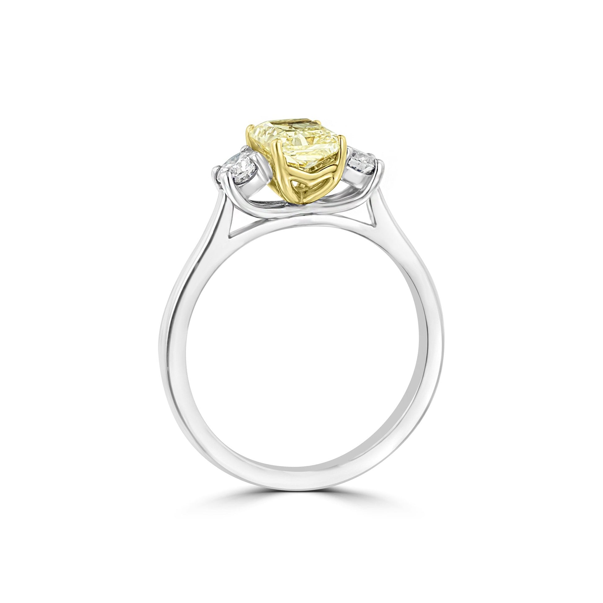 1.21ct Yellow Diamond Three Stone Ring
