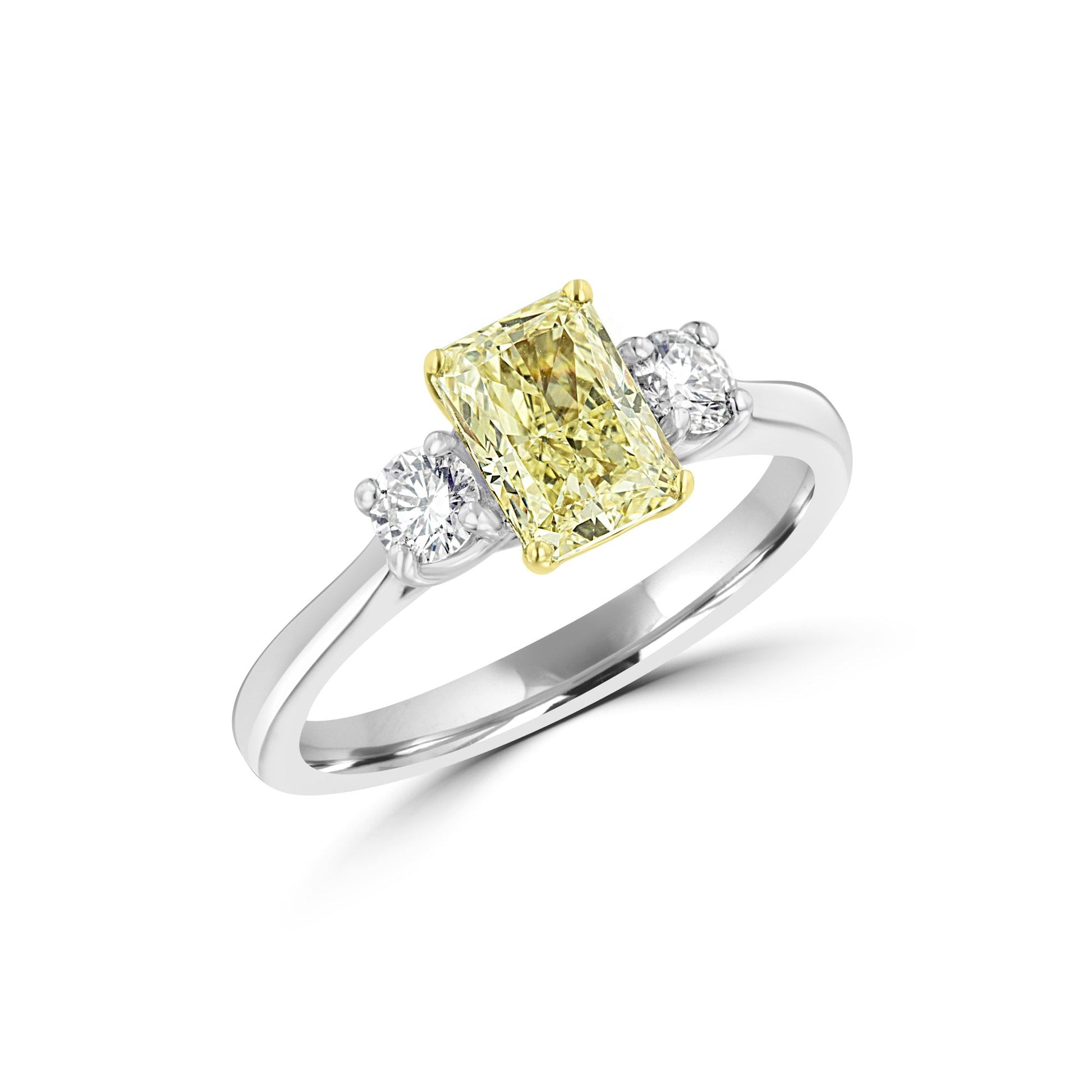 1.21ct Yellow Diamond Three Stone Ring