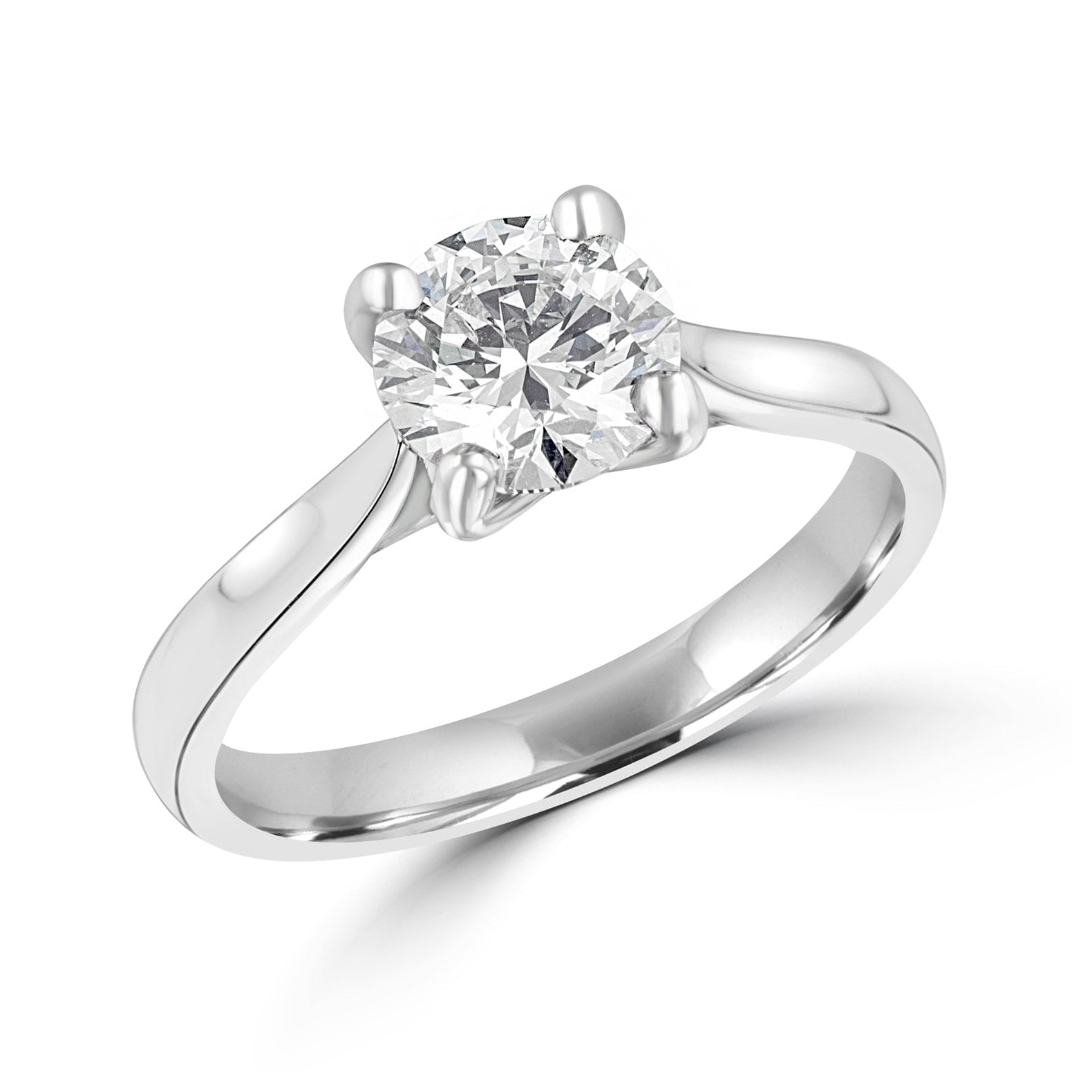 GIA Certified 1.28ct Round Diamond Platinum Solitaire Engagement Ring