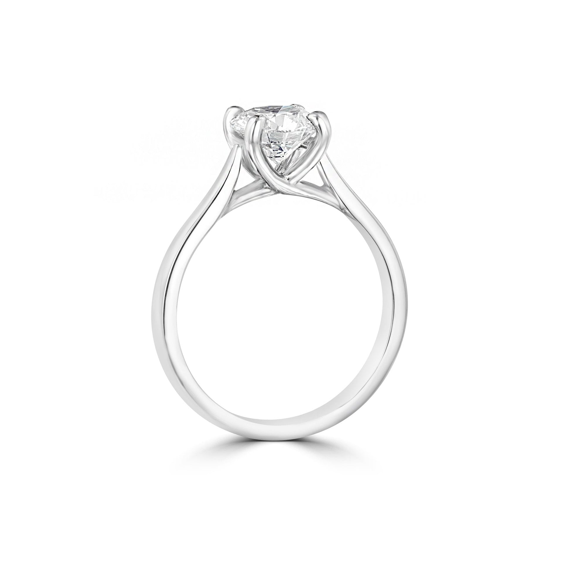 GIA Certified 1.28ct Round Diamond Platinum Solitaire Engagement Ring