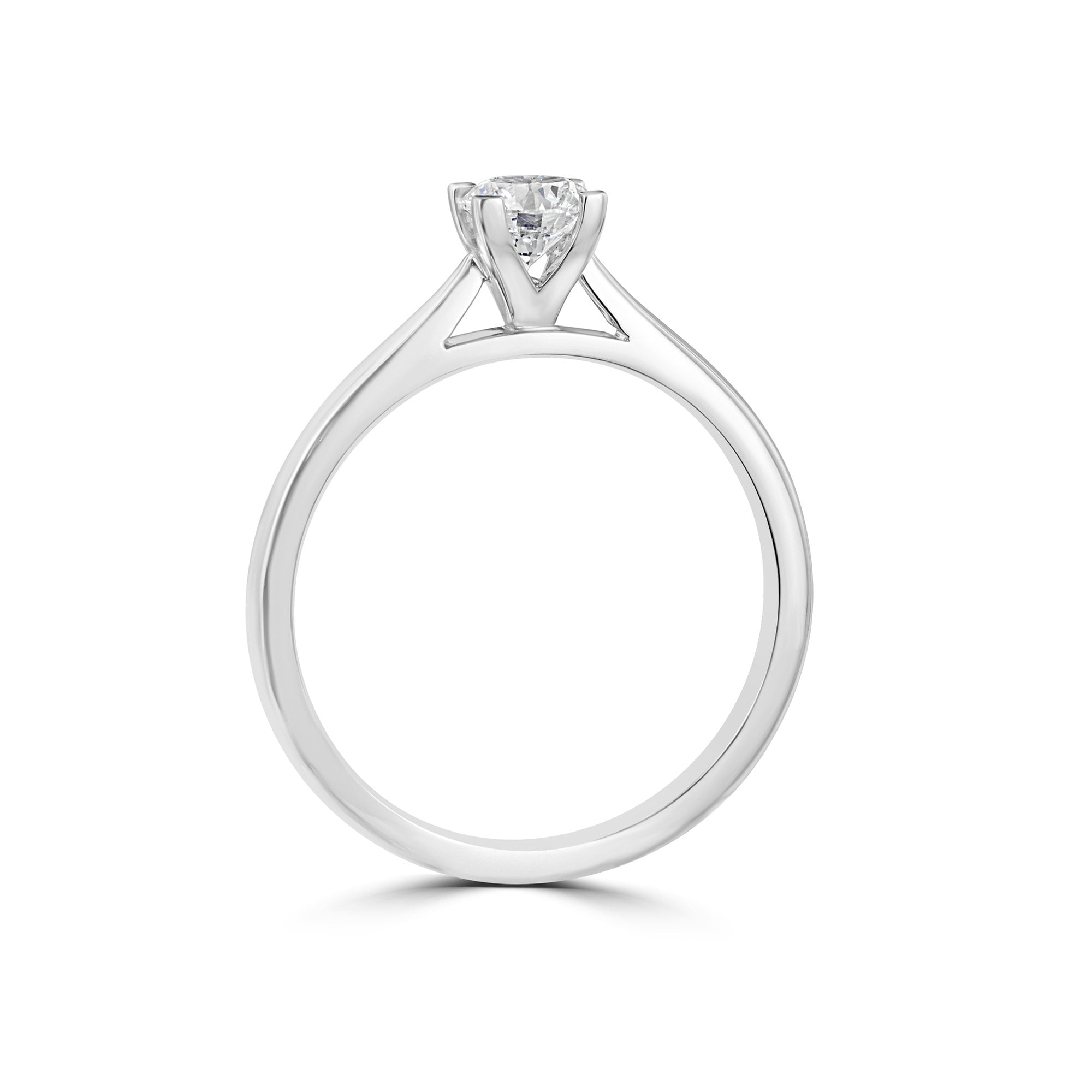 Platinum Round Diamond Solitaire Engagement Ring 0.40ct D Colour