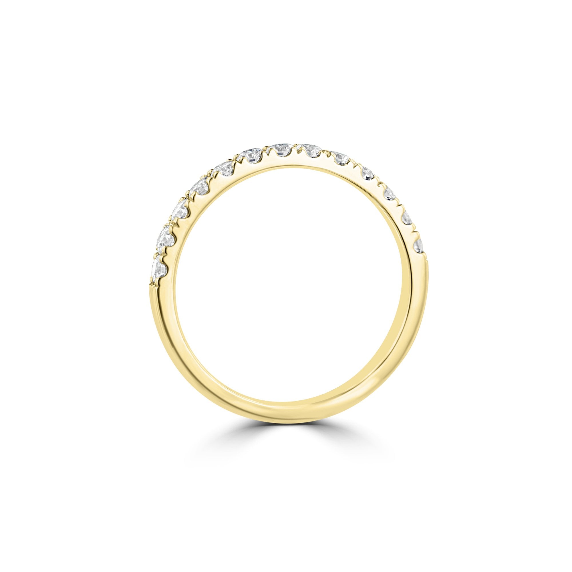 2.5mm Wide 18ct Yellow Gold Round Diamond Band Ring