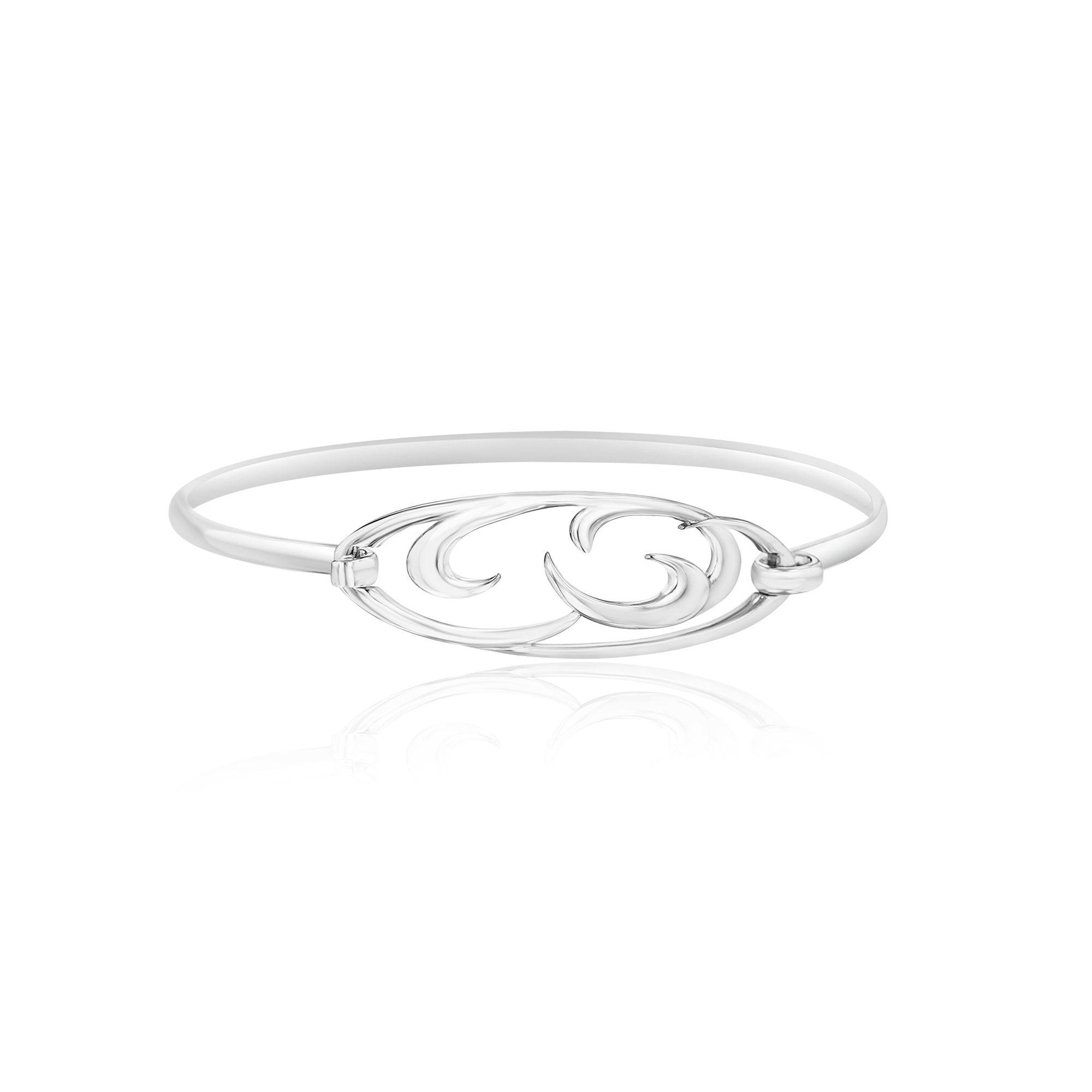 Avanti Crashing Wave Flip Top Bangle in Silver