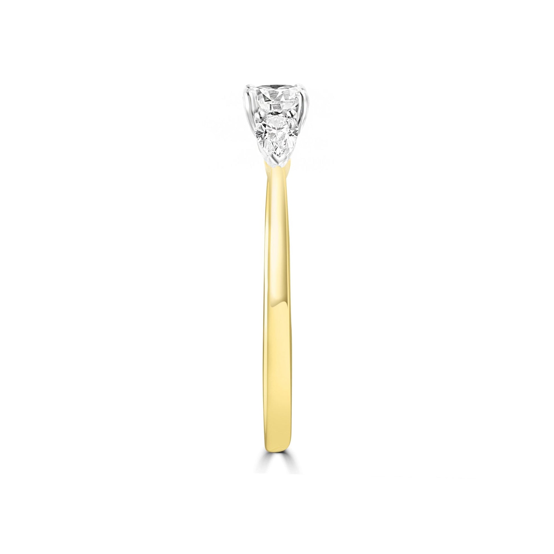 18ct Gold Engagement Ring With a Round Diamond And Two Pear Cut Diamonds