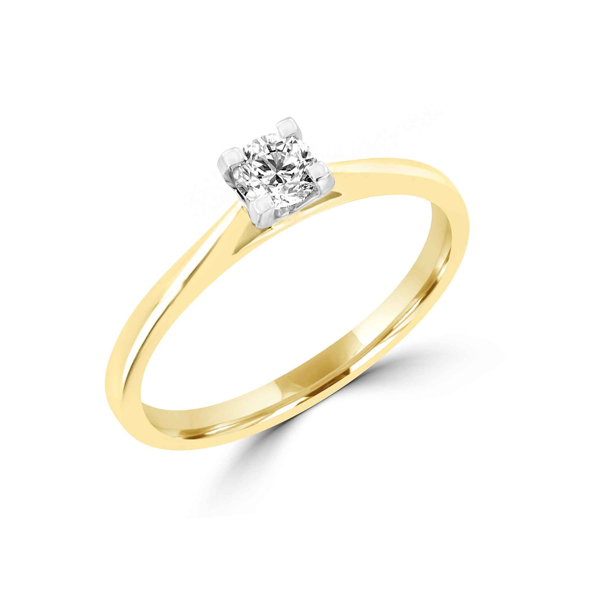 18ct Yellow Gold 0.29ct Round Diamond Solitaire Engagement Ring