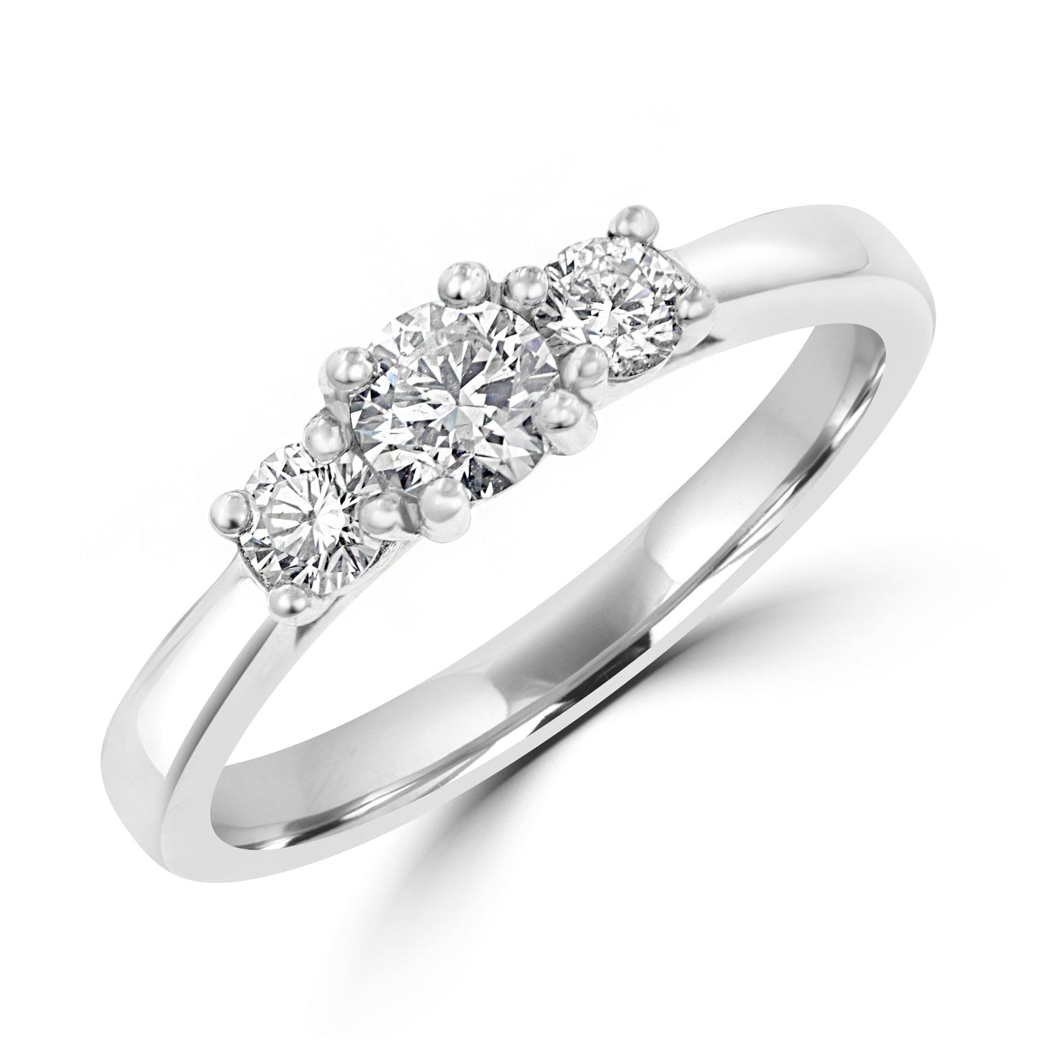 Platinum Ring With Three Round Diamonds 0.52ct