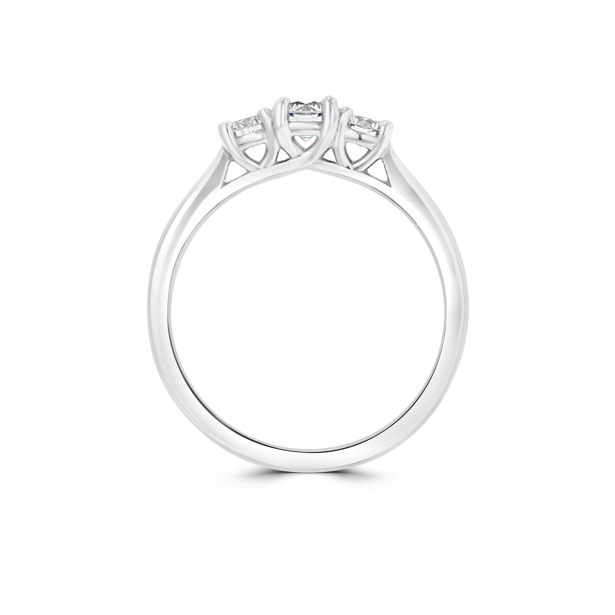Platinum Ring With Three Round Diamonds 0.52ct