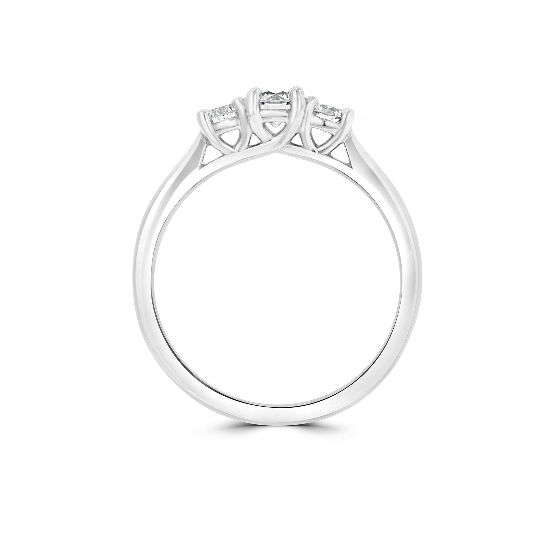 Platinum Ring With Three Round Diamonds 0.52ct