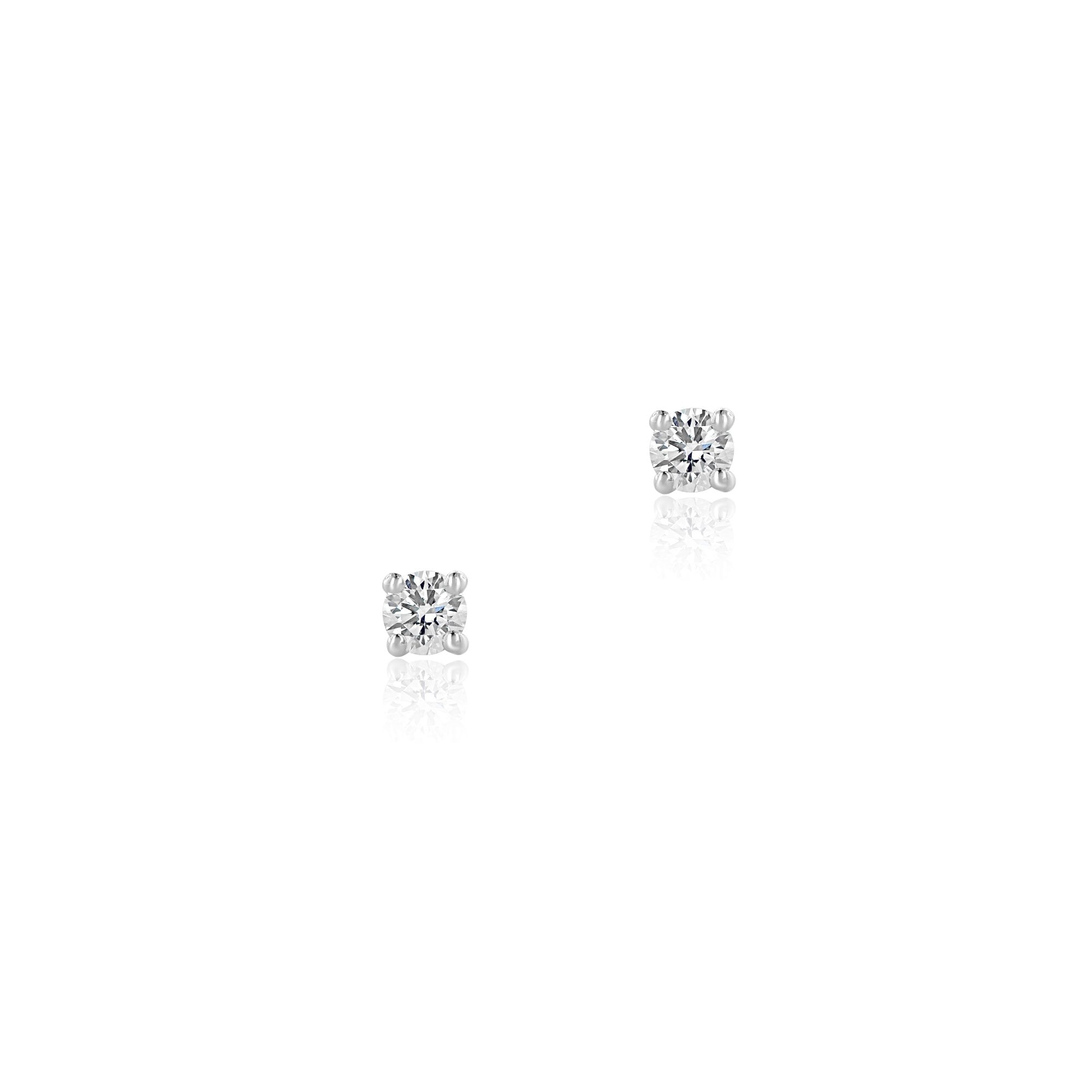 18ct White Gold Round Brilliant Cut Diamond Stud Earrings 0.44ct Total