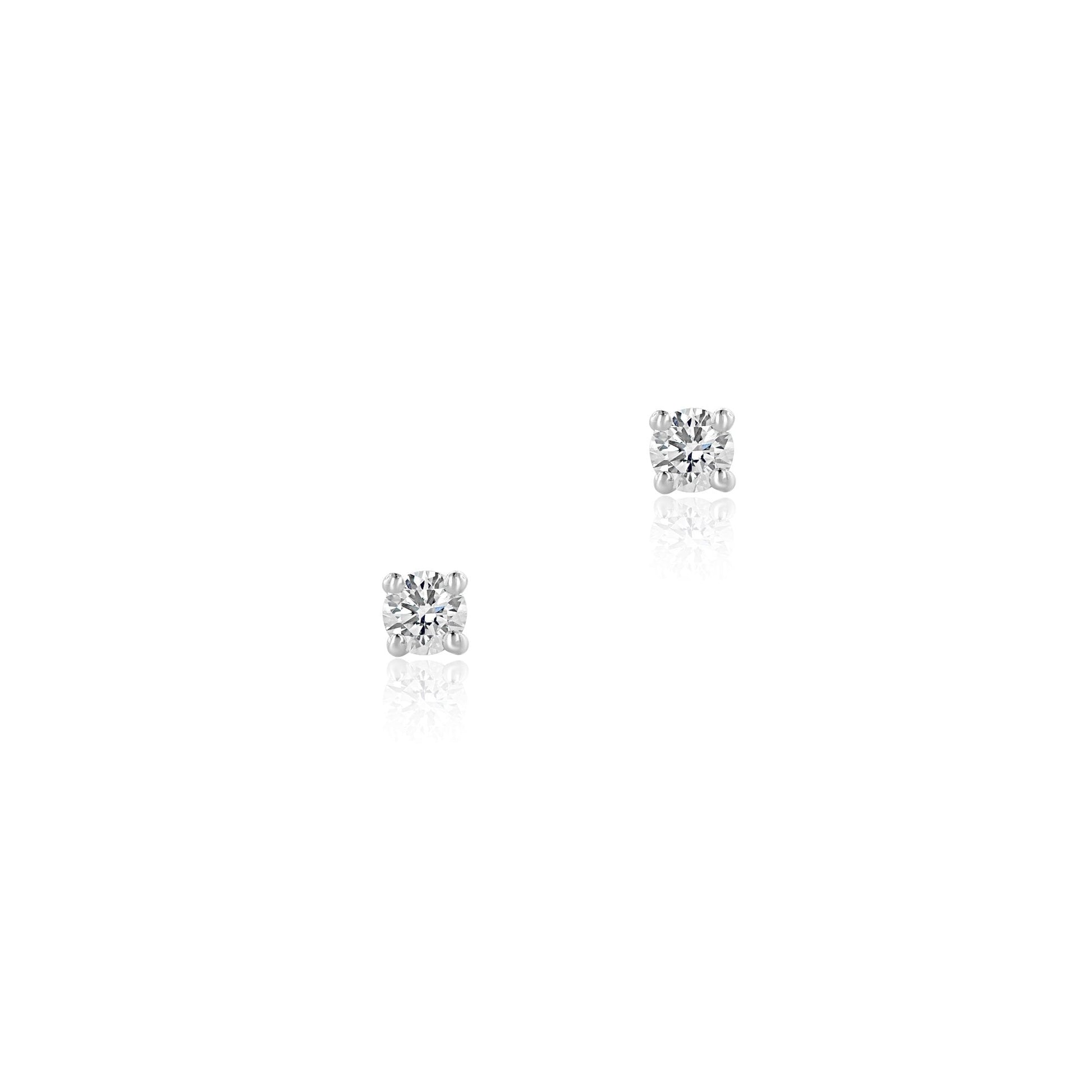 18ct White Gold Round Brilliant Cut Diamond Stud Earrings 0.44ct Total