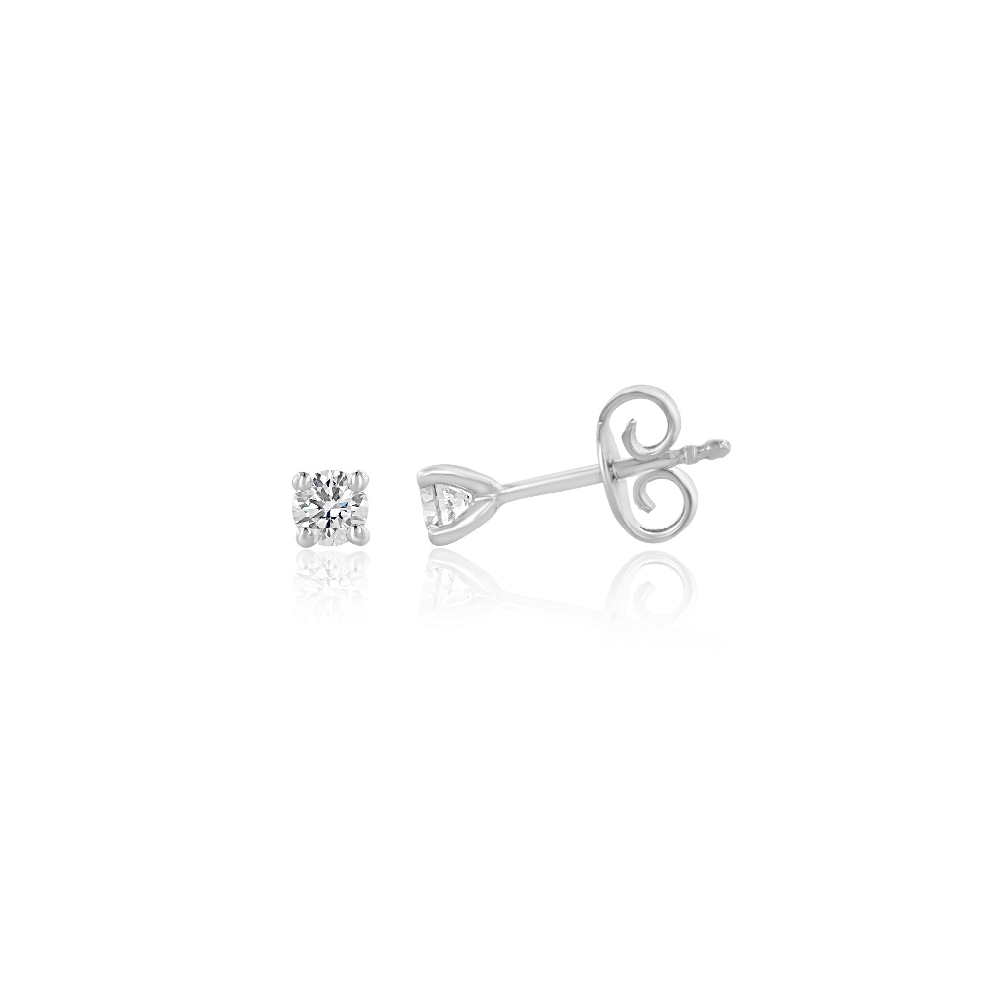 18ct White Gold Round Brilliant Cut Diamond Stud Earrings 0.49ct Total