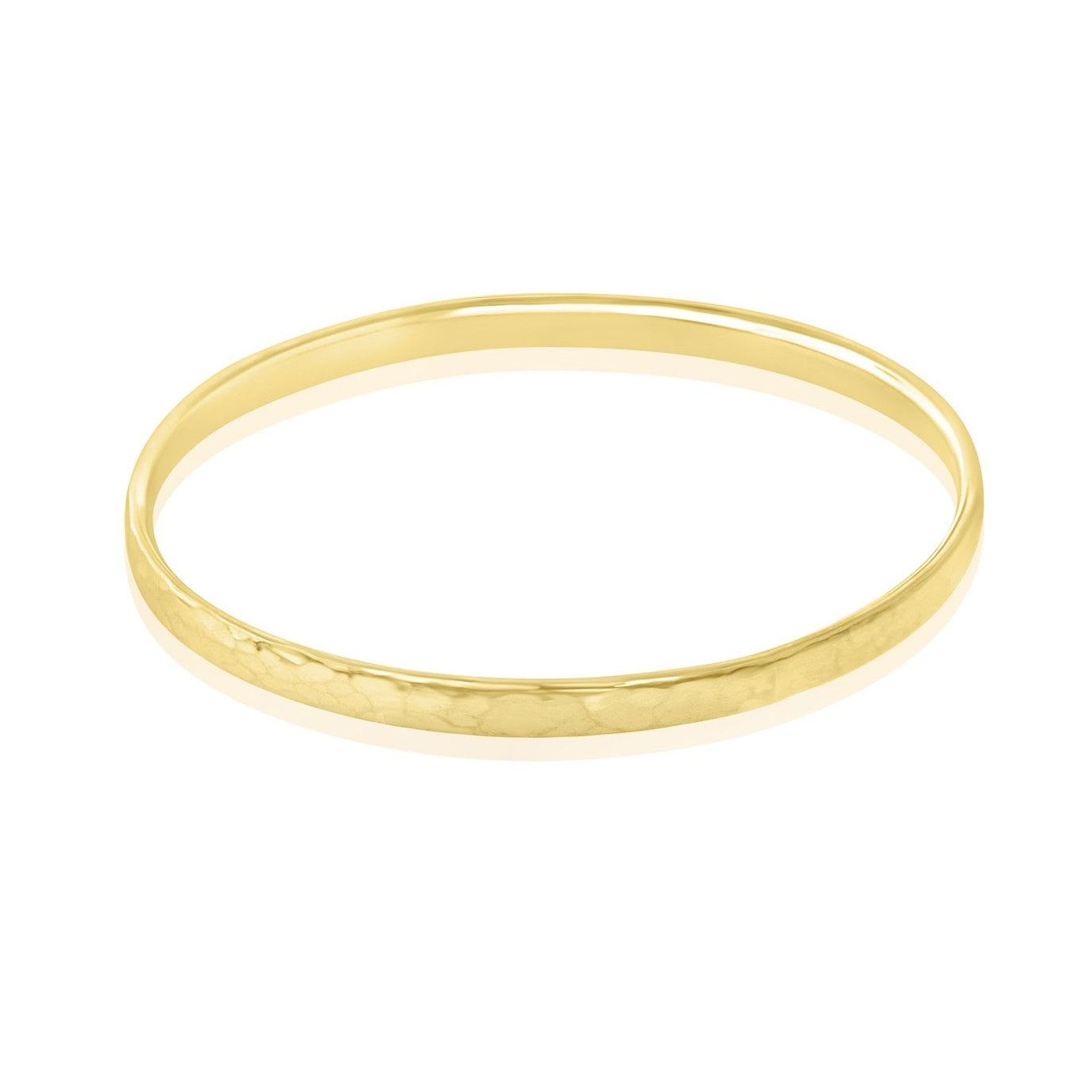 9ct Yellow Gold Hammered Finish Oval Bangle