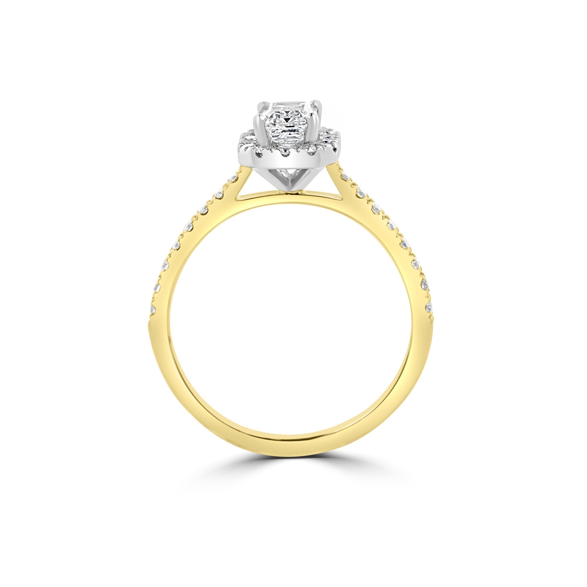 0.50ct Emerald Cut Diamond Halo Engagement Ring