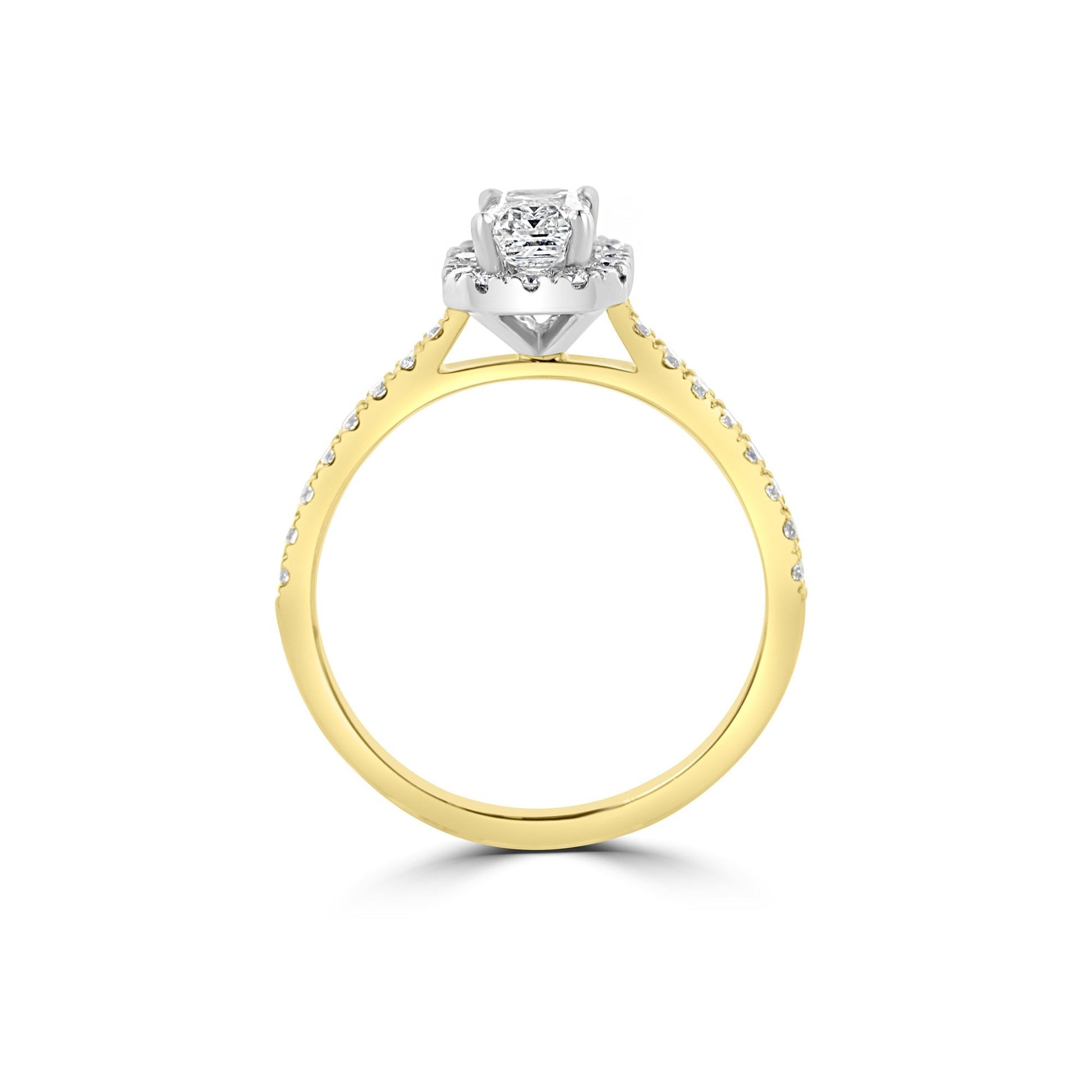 0.50ct Emerald Cut Diamond Halo Engagement Ring