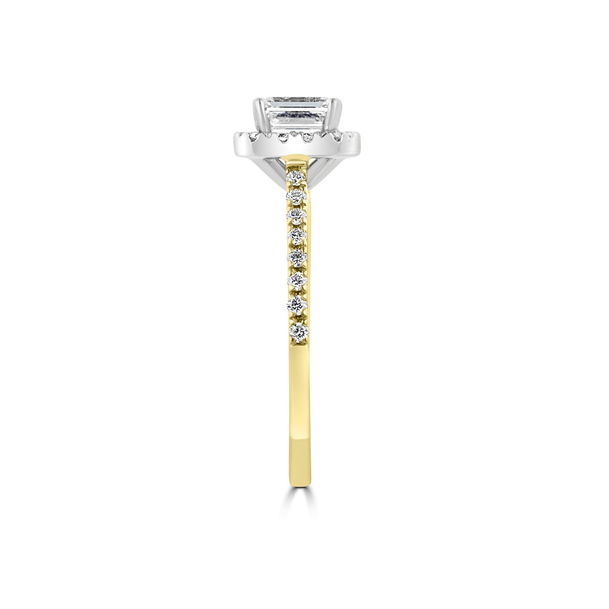 0.50ct Emerald Cut Diamond Halo Engagement Ring