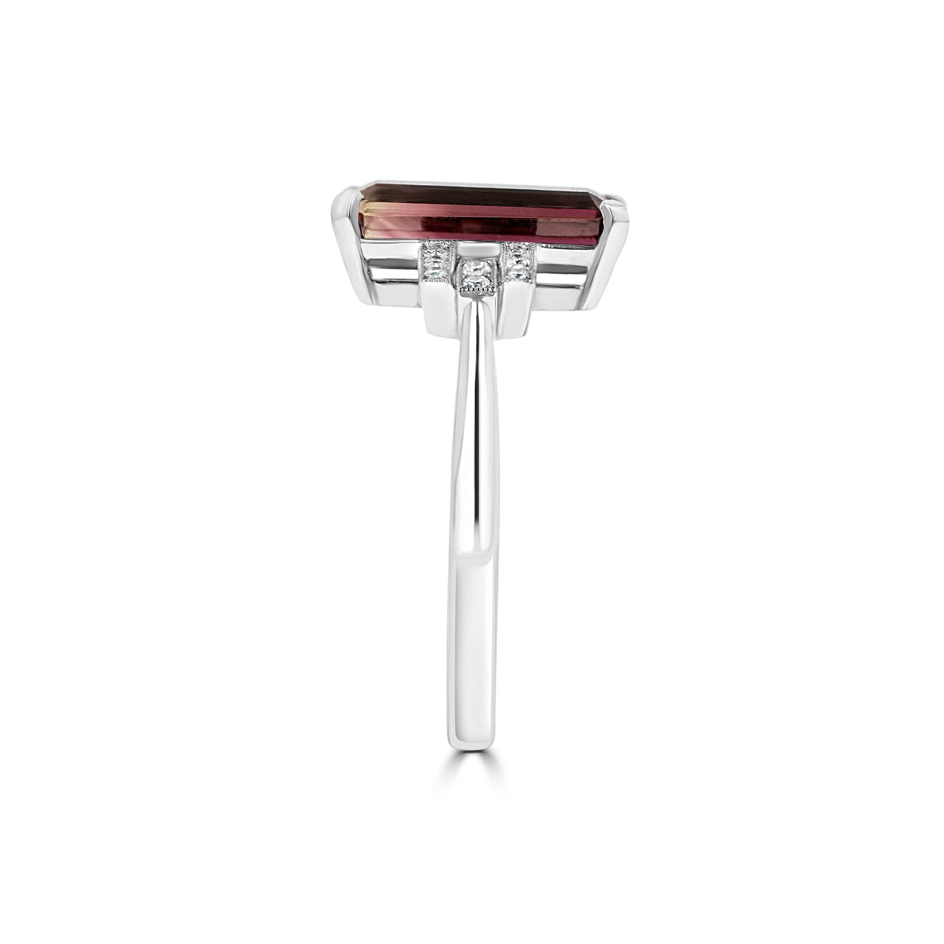Platinum 2.49ct Tourmaline and Diamond Deco Inspired Cocktail Ring