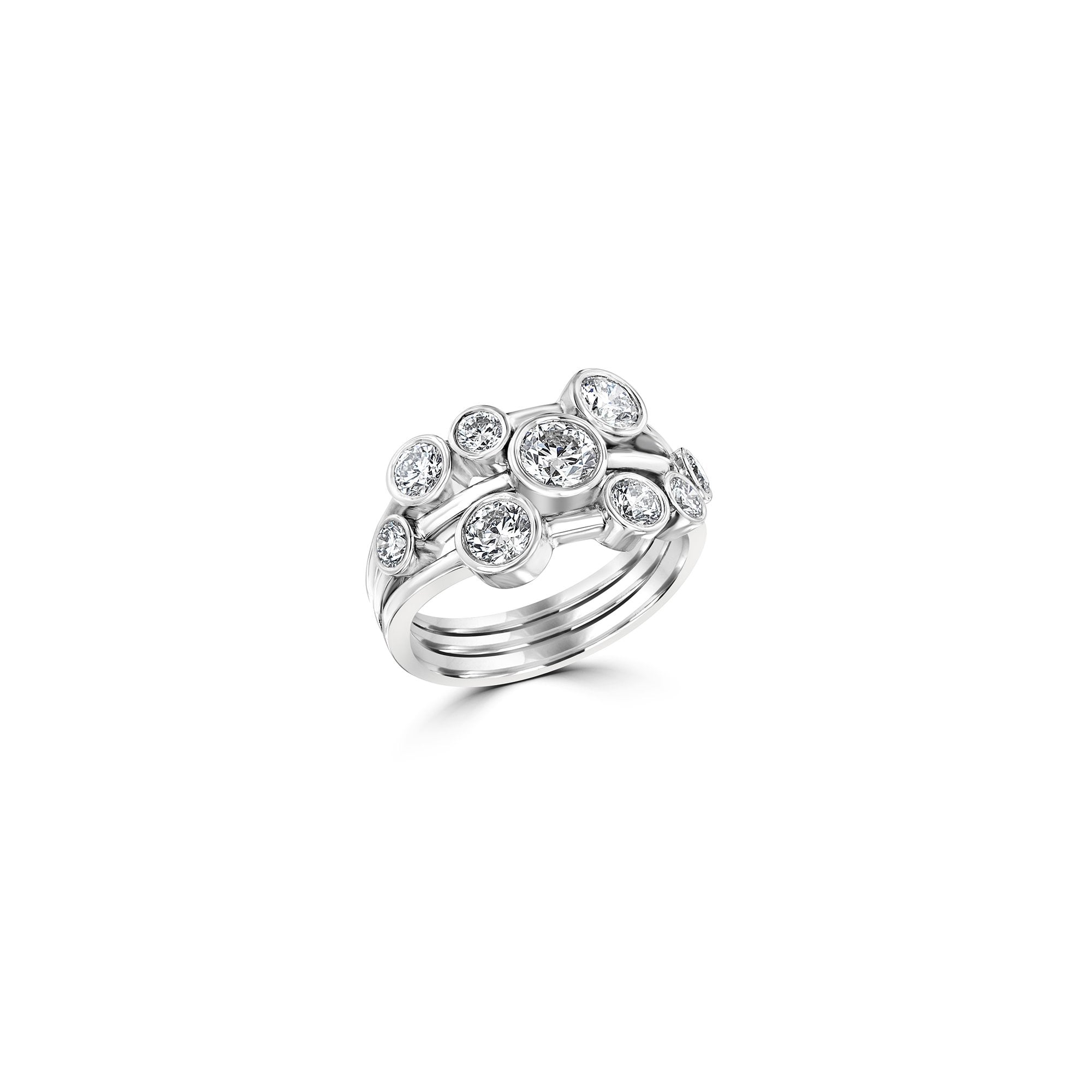 Rayne Platinum and Lab Grown Diamond Bubble Ring 1.50ct Total
