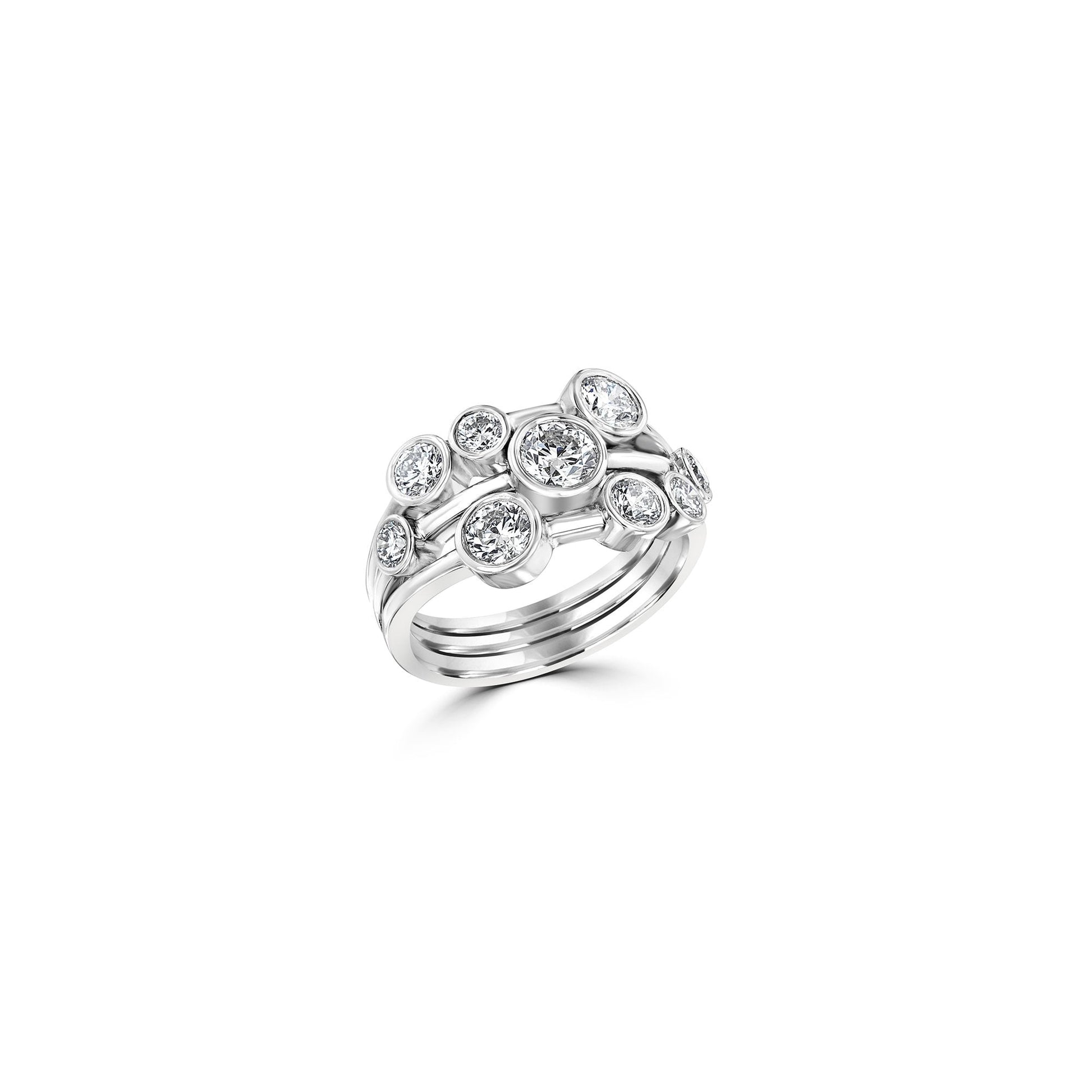 Rayne Platinum and Lab Grown Diamond Bubble Ring 1.50ct Total