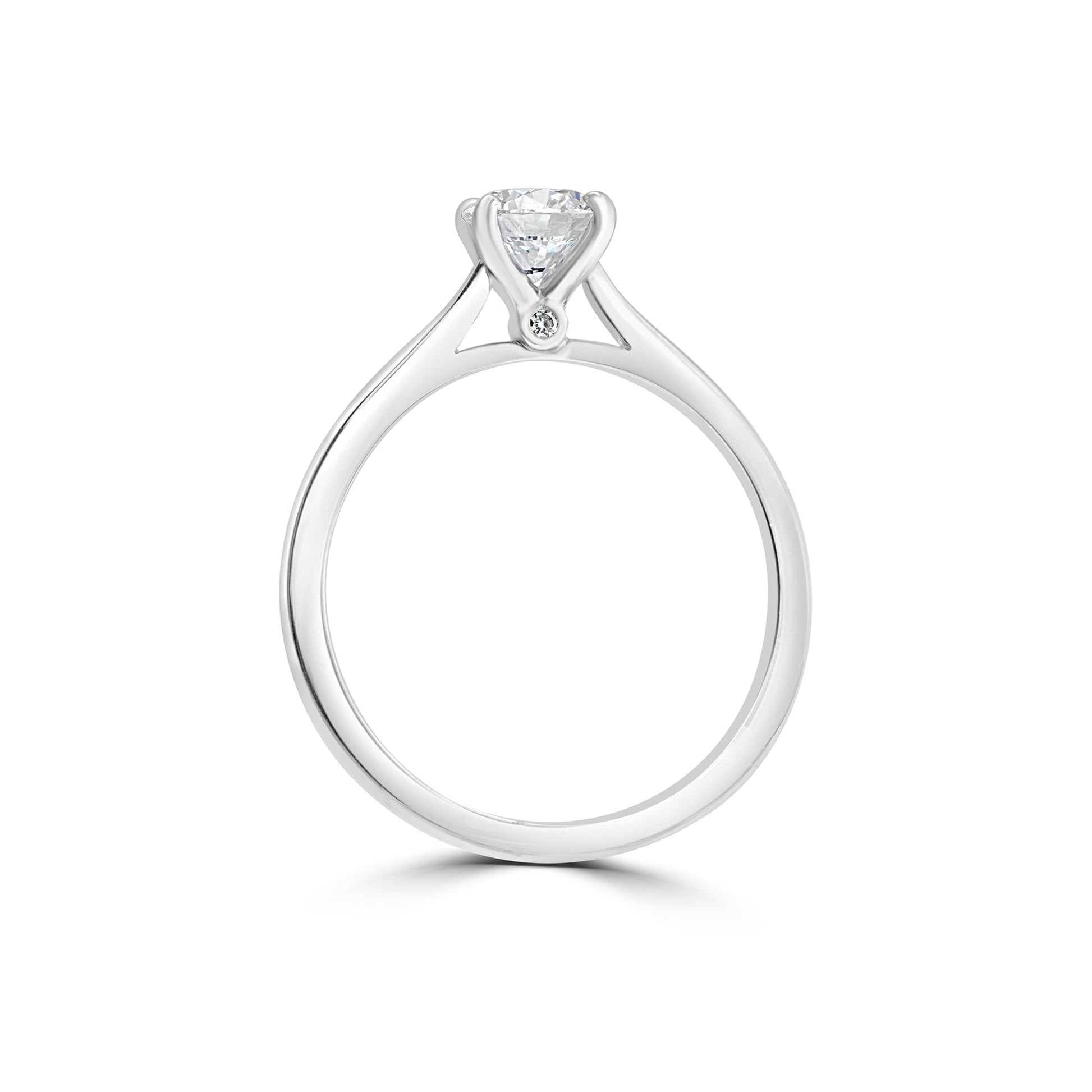 Platinum 0.70ct Round Diamond Engagement Ring - Triple Excellent GIA Certified