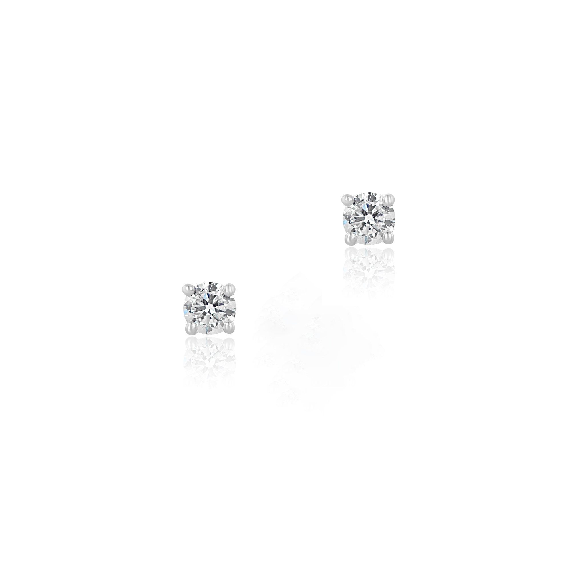 18ct White Gold Round Brilliant Cut Diamond Earrings 0.50ct Total
