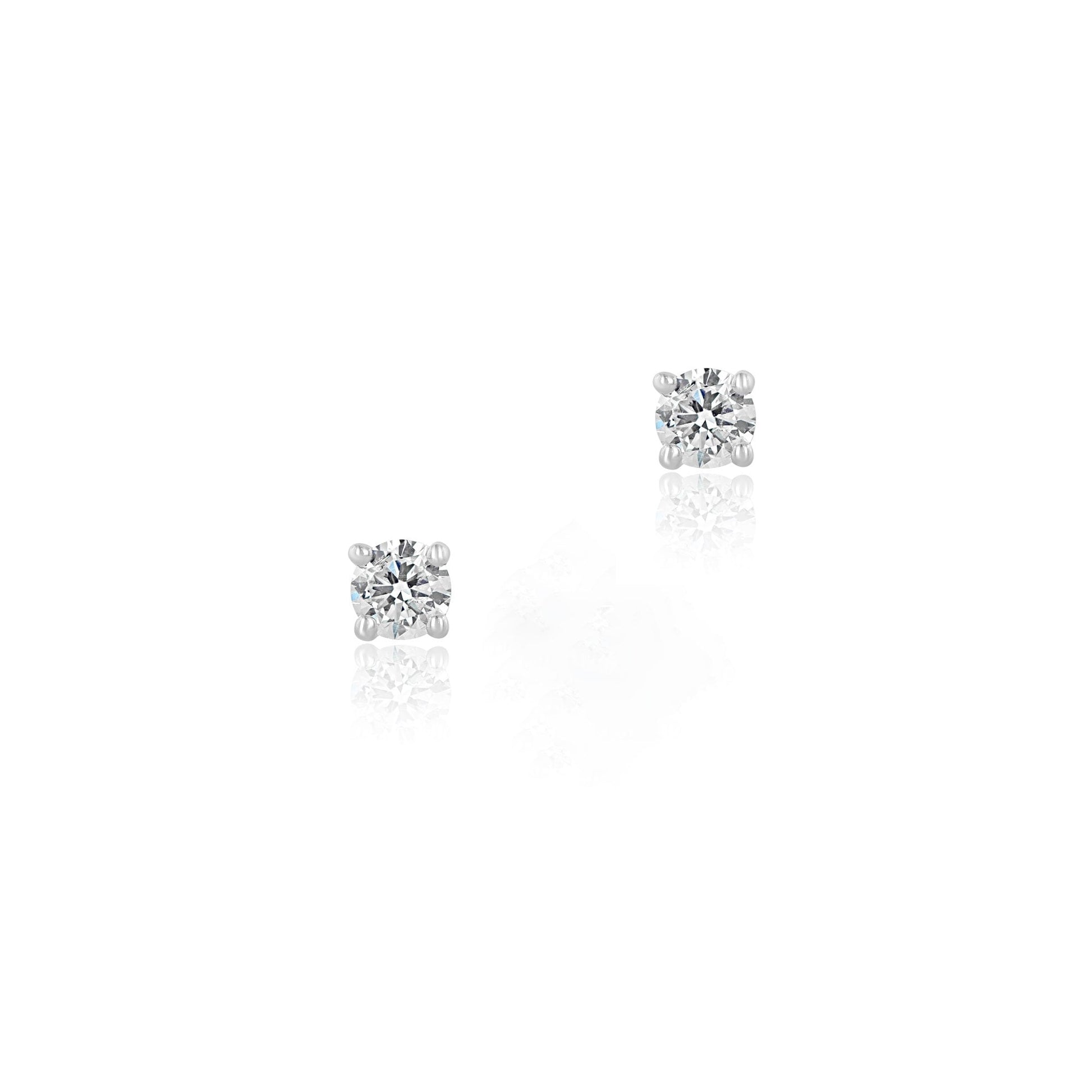 18ct White Gold Round Brilliant Cut Diamond Earrings 0.50ct Total
