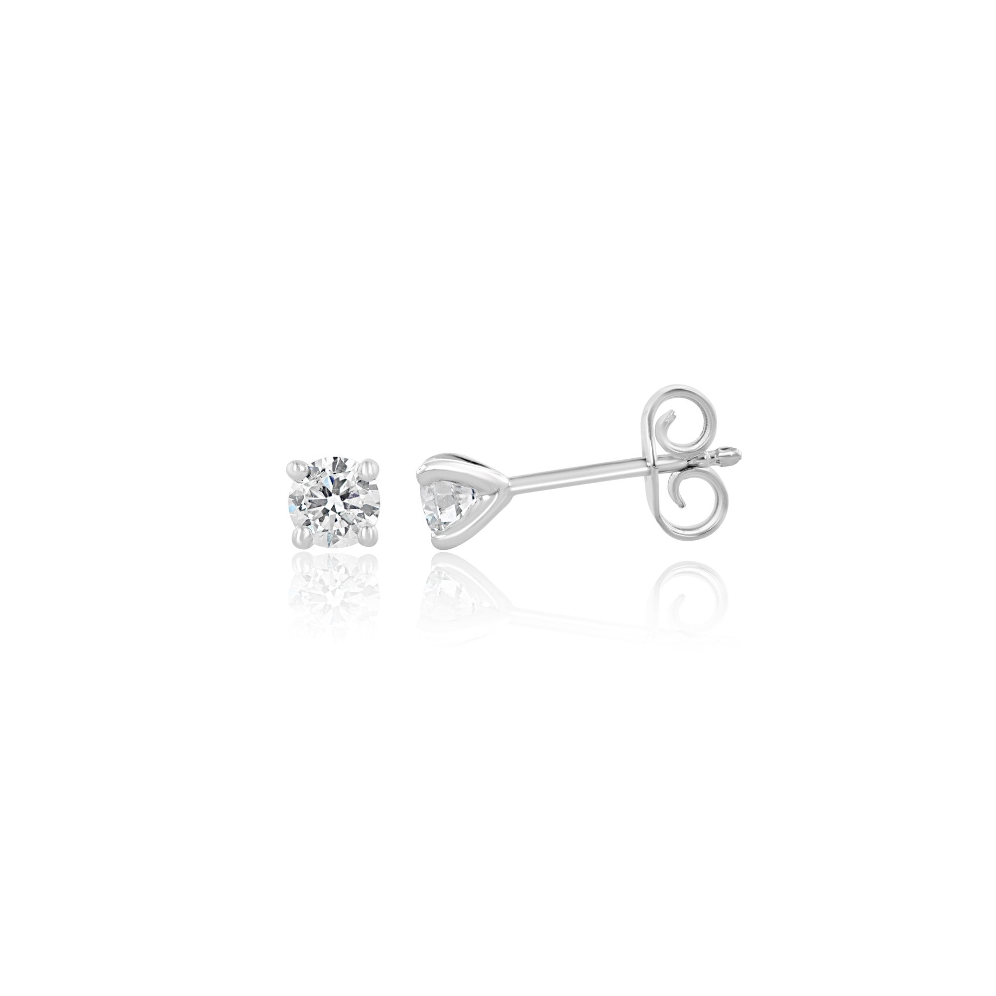 18ct White Gold Round Brilliant Cut Diamond Earrings 0.50ct Total