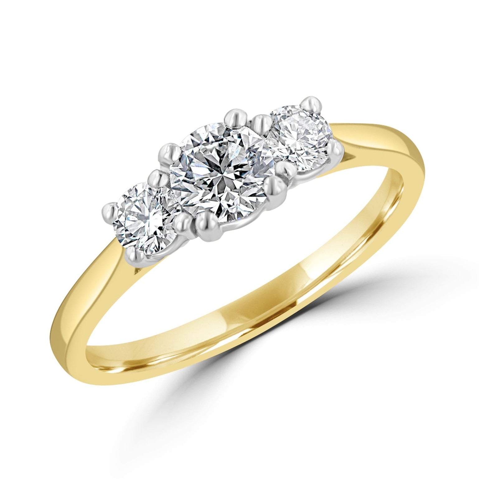18ct Gold GIA Certified Three Stone Diamond Ring