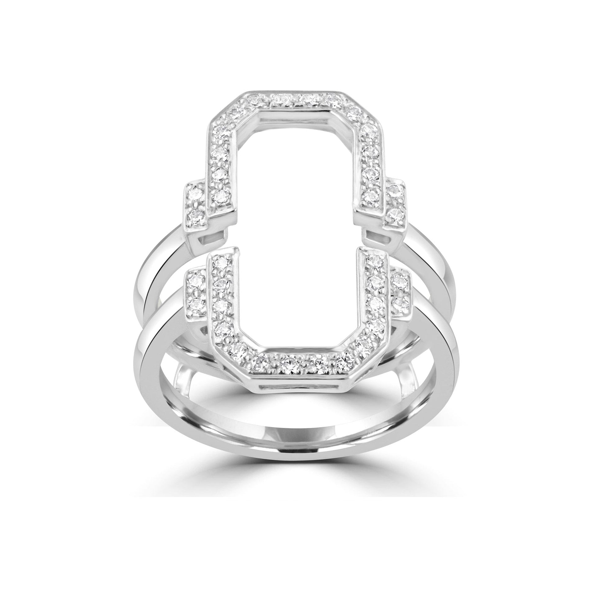 Scissor Cut Aquamarine and Diamond Cocktail Ring - Matching Ring Jacket Available